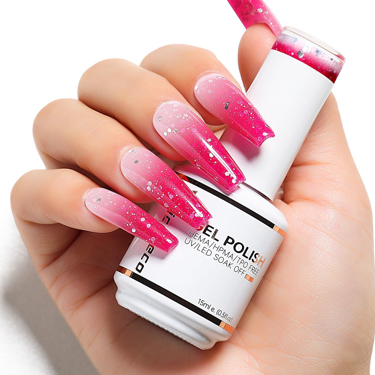 Nicedeco Temperature Color Changing Chameleon Gel Nail Polish Soak off LED U V 15Ml-01 Cruelty-Free & Vegan