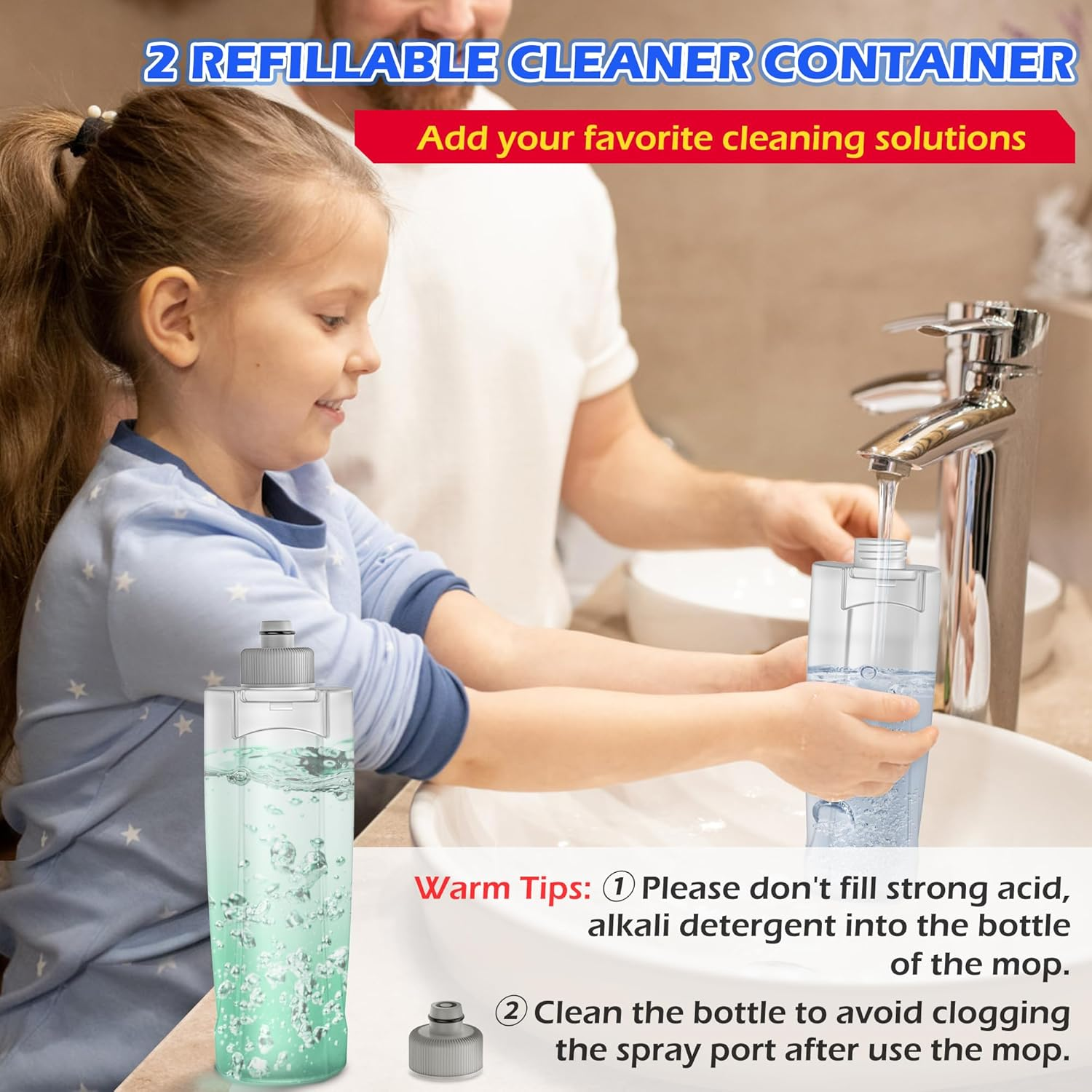 Wet Dust Mops for Hardwood Floor Cleaning - MEXERRIS Spray Mops with 4X Reusable Washable Pads 2X Bottles Microfiber Wood Floor Mop Home Commercial Use for Hardwood Wood Laminate Ceramic Tiles image number 4