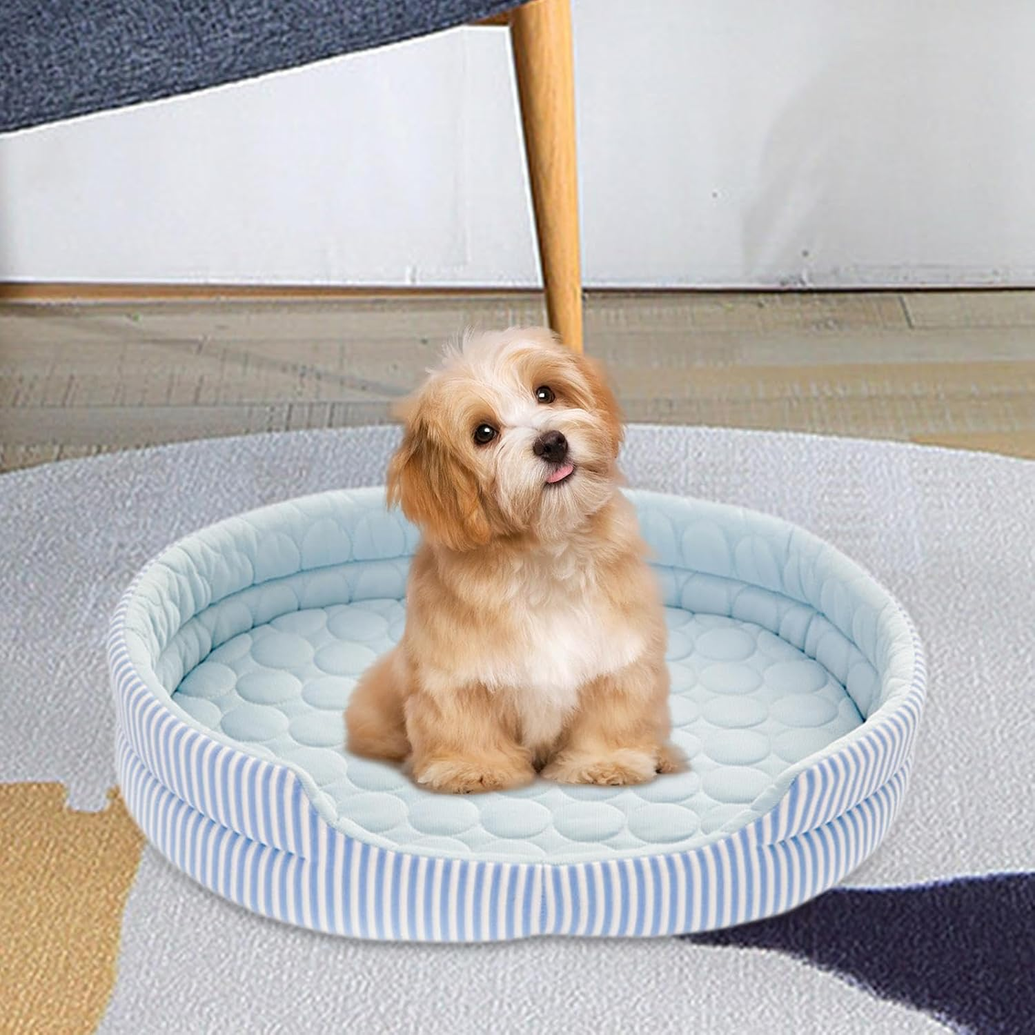 Stgfyxgs Cat Cooling Bed, Puppy and Kitten Cooling Mat, Summer Cooling Mat, Winter and Summer Iced Silk Pet Bed for Cats of All Ages, Blue image number 1