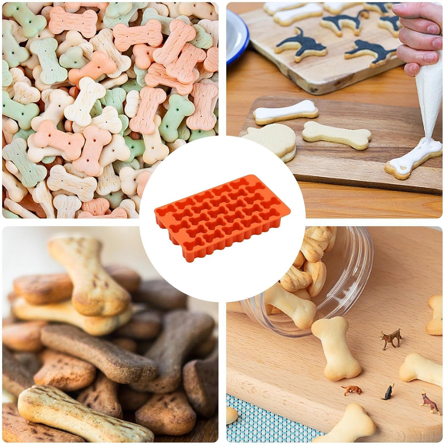 Cookie Cutter, 25-Cavity Dough Cutter, Reusable Dough Tool, Cracker Cutters, Kitchen Gadget for Bone Shaped Foods, Cookies, Dough, Bread image number 5