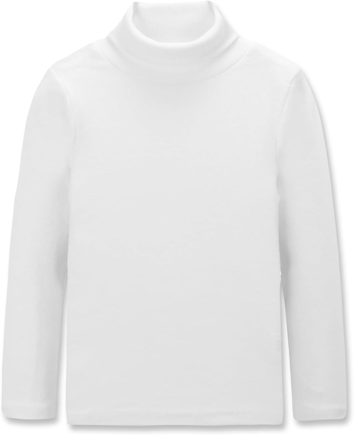 CUNYI Boys Girls Turtleneck Long Sleeve Soft Cotton T-Shirts Solid Color Warm Tee Tops image number 7