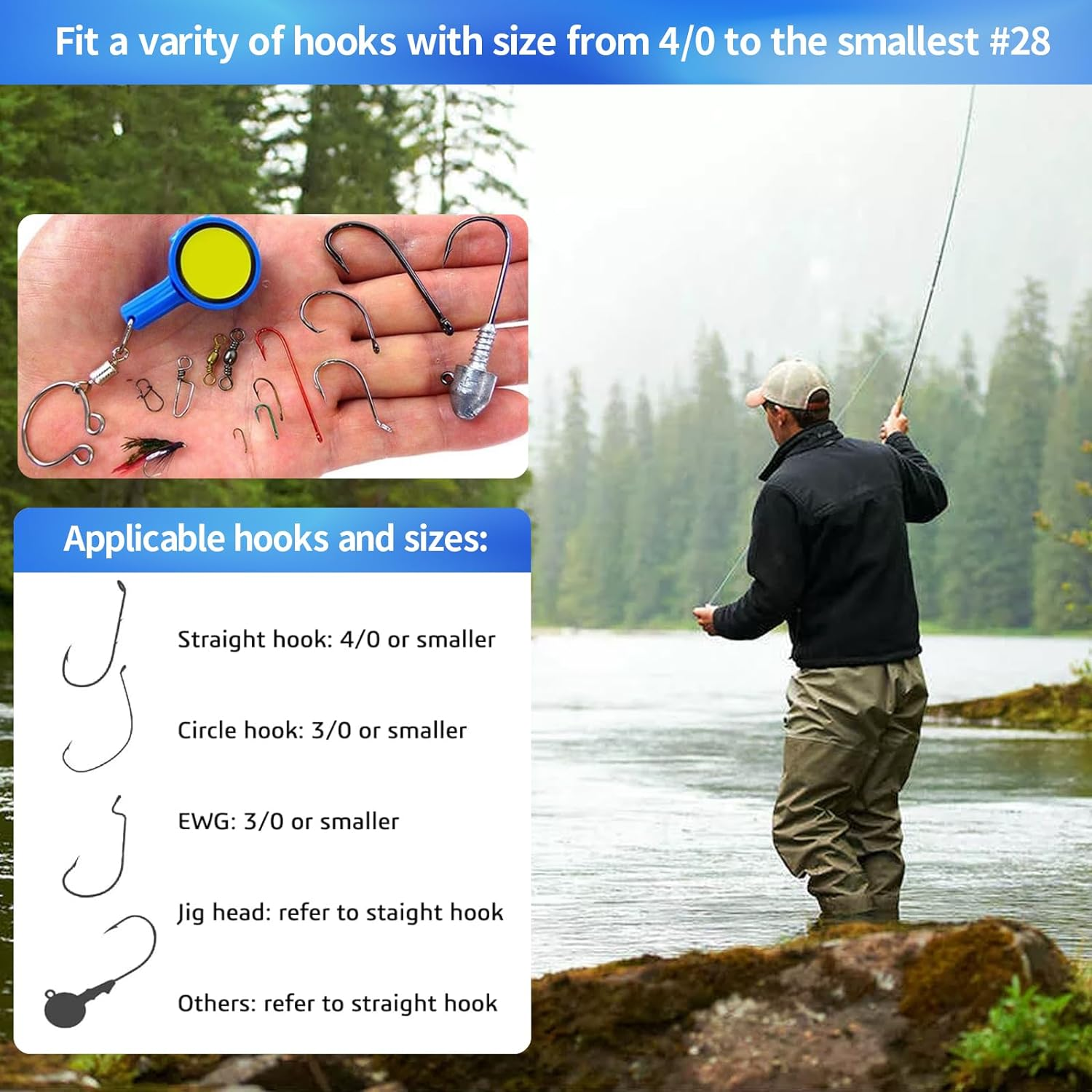 8 PCS Fishing Knot Tying Tool, Fishing Line Cutter Device, Fishing Accessories for Beginner Anglers, Fishing Hook Tie Tool Multipurpose Fishing Tool Outdoor Nail Knot Tool Protecting for Fishhook