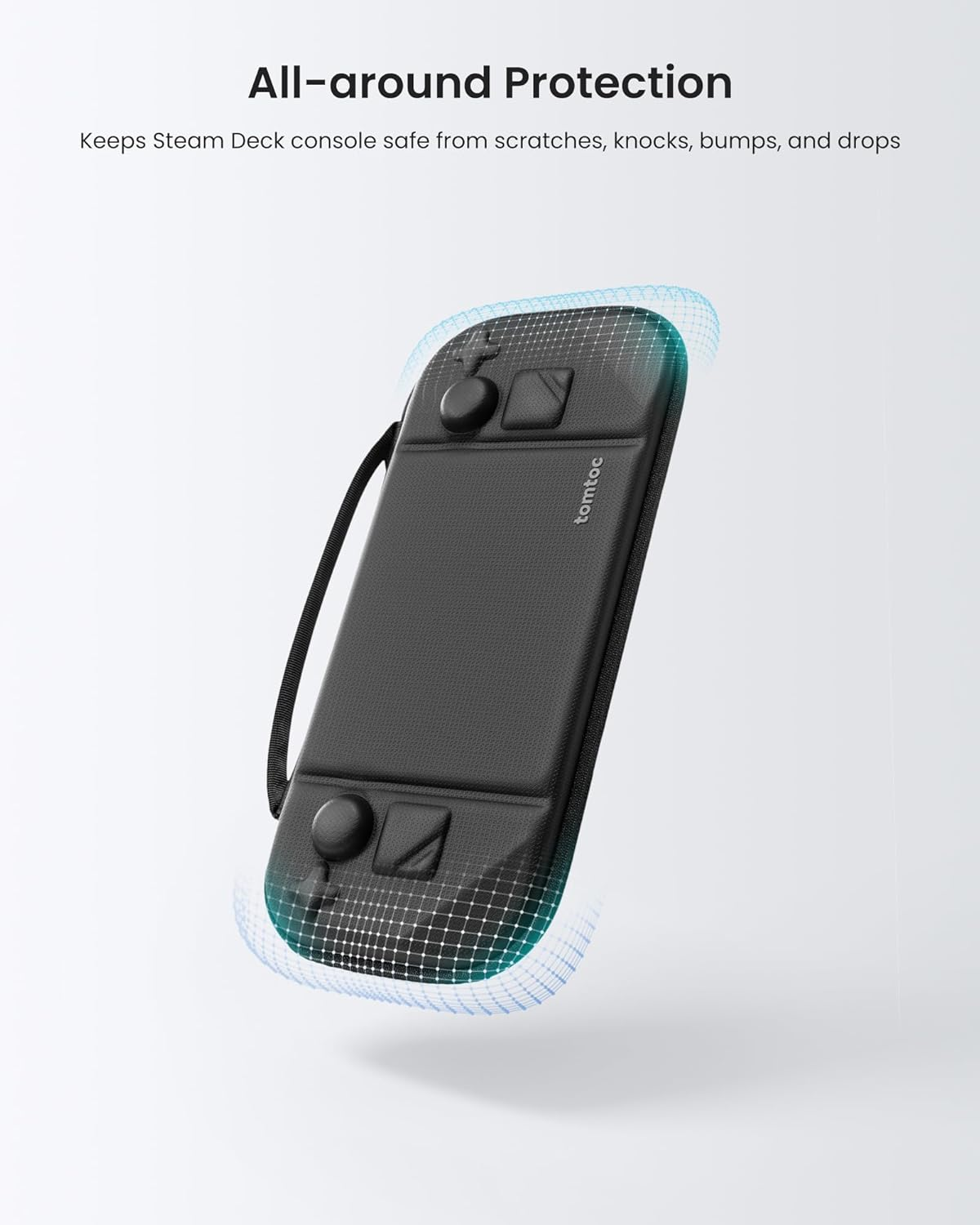 Tomtoc Protective Case for New Steam Deck OLED and Steam Deck, Hard Shell Portable Travel Carrying Bag for Steam Deck Console & Accessories, Shockproof, Travel Friendly, Black - Black image number 6