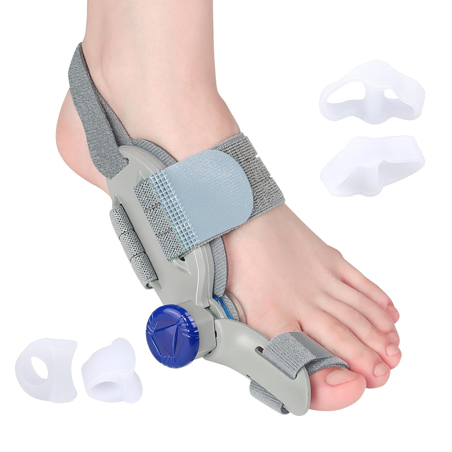 Bunion Correctors for Women & Men，1 PCS Adjustable Knob Toe Straightener Splint with 2 Pairs Different Silicone Toe Separators,Toe Spacers Suitable for Bunion and Overlap Toe image number 1