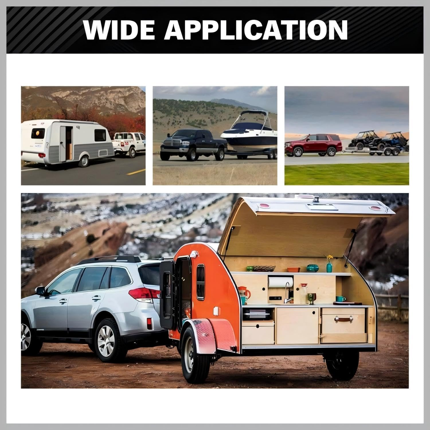 7 Pin round Male Plug to 7 Pin Flat Female Socket Adaptor Trailer Connector Simple Disassemble Trailer Adapter Durable Waterproof for Caravan Boat image number 1