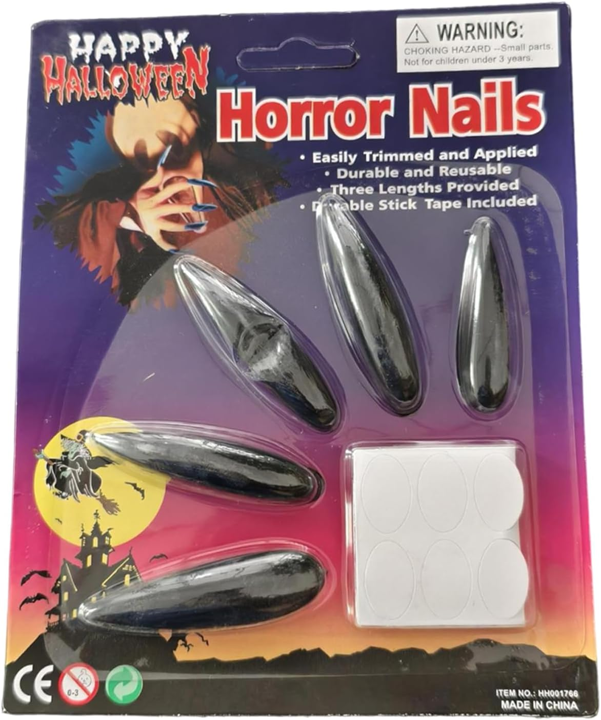 Halloween Fake Nails - 10 Pack Long Acrylic Nails Vampire - Reusable Gothic Design Vampire Fancy Dress Horror House Stage Performance Halloween Party Gothic Horror Nail Reusable Fake Nails Vampire image number 5
