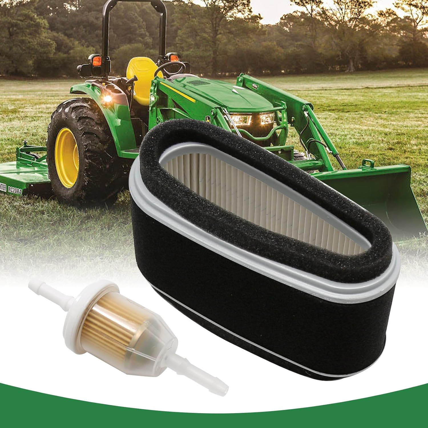 Air Filter Pre Filter Fuel Filter Kit Replacement for Kawasaki FC400V FC401V FC420V 14 HP 4 Cycle Engine Replace 11013-2109 11013-2110 11013-2141