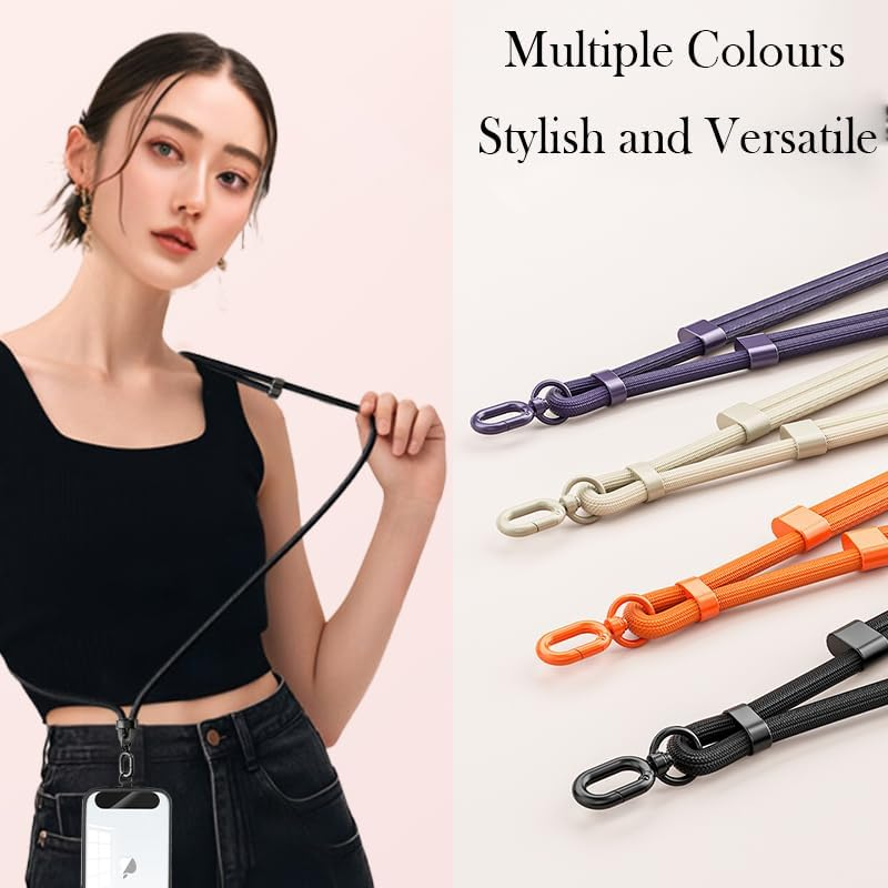 Casecret Mobile Phone Chain Universal Adjustable Mobile Phone Strap for Hanging Mobile Phone Chain Lanyard Neck Strap for Men and Women with Patch Cord for Iphone Samsung Xiaomi Sport Travel Outdoor
