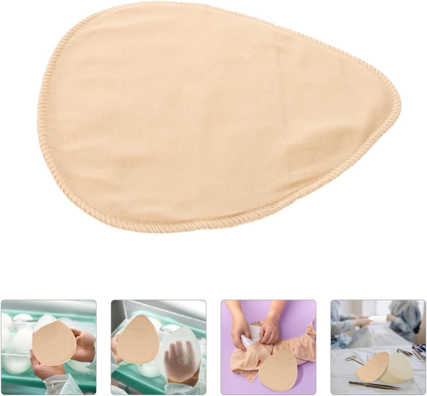 Bra Insert Sleeve Prosthesis Cover Cotton Protective Bra Pad Sleeve Skin Color L Size for Women Breast Form Protection in Everyday Wear image number 2