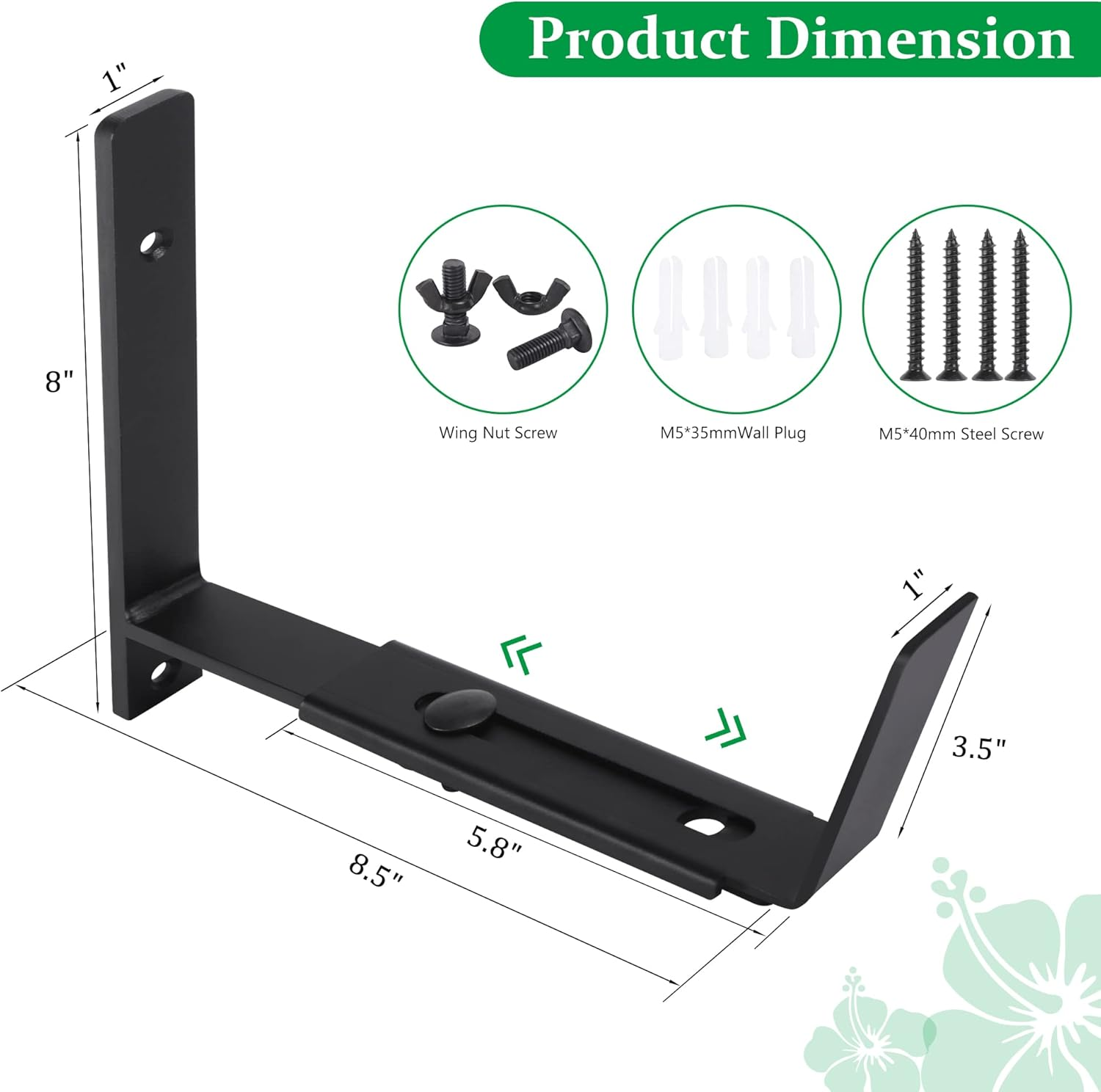 Maotong Adjustable Window Planter Box Brackets 4 Pack, Heavy Duty Wall Mount Flower Box Holder for Planter Box Depth (Front to Back) 6 to 12 Inches, Black image number 5