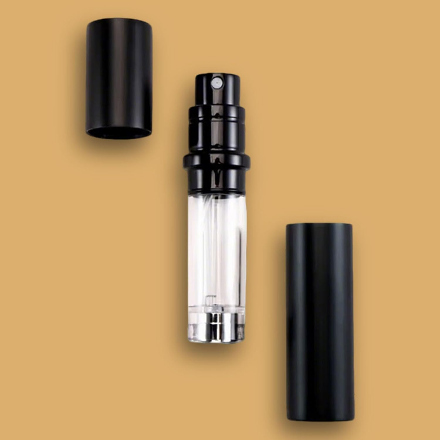 CTOUUGRS Perfume Atomizer Bottle 5ML 2 Packs Refillable Travel Perfume Bottle Leak Proof Mini Portable with Electroplated Aluminum Nozzle Fine Mist Spray for Men Women Purse Pocket Black image number 5