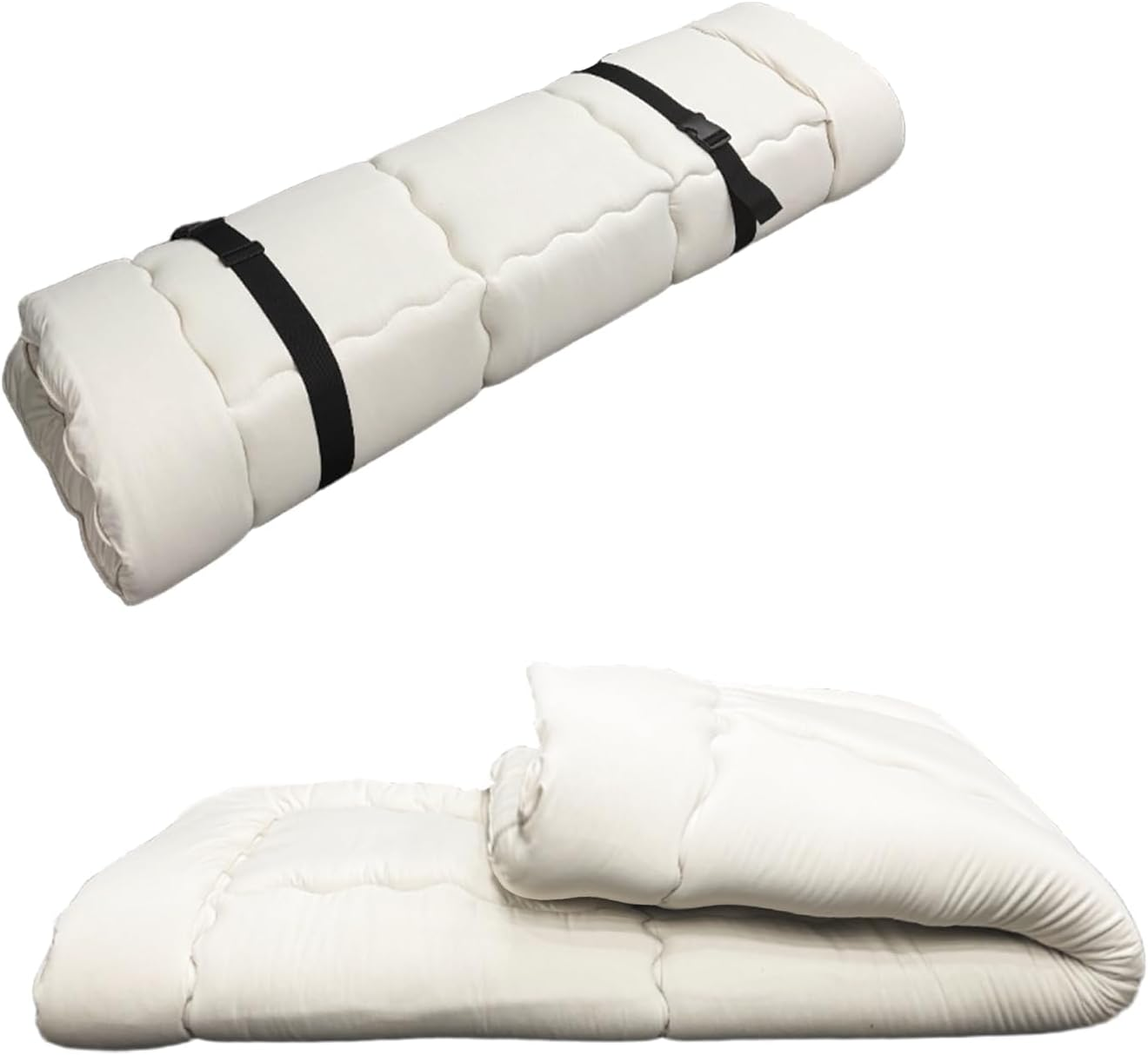 Futon Mattress, Japanese Floor Mat with Portable Storage Bag, Roll up Thick Tatami Mattress, Folding Sleeping Pad, Floor Lounger Guest Bed for Camping Couch