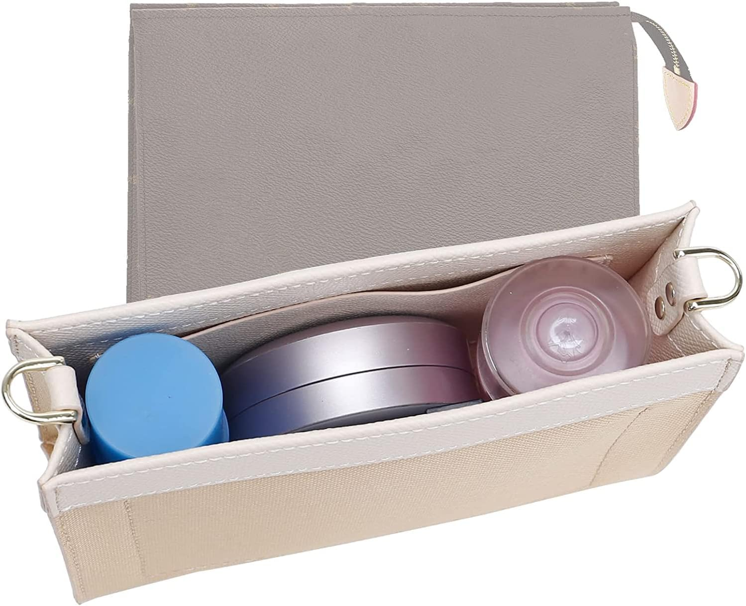 Oaikor Upgraded Purse Insert Organizer Bag Fit Toiletry Pouch 19/26, Black, Large-26, Non-Slip image number 6