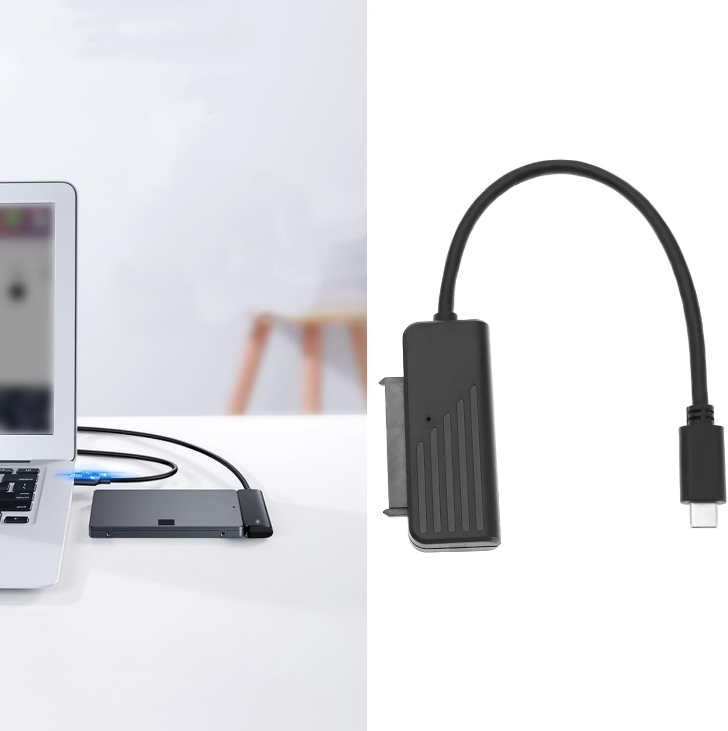 Emagtech SATA to USB C Adapter Cable USB C Hard Drive Reader for 6.35 Cm (2.5 Inch) SATA HDD/SSD Transfer Rate up to 6 Gbit/S Plug & Play image number 4