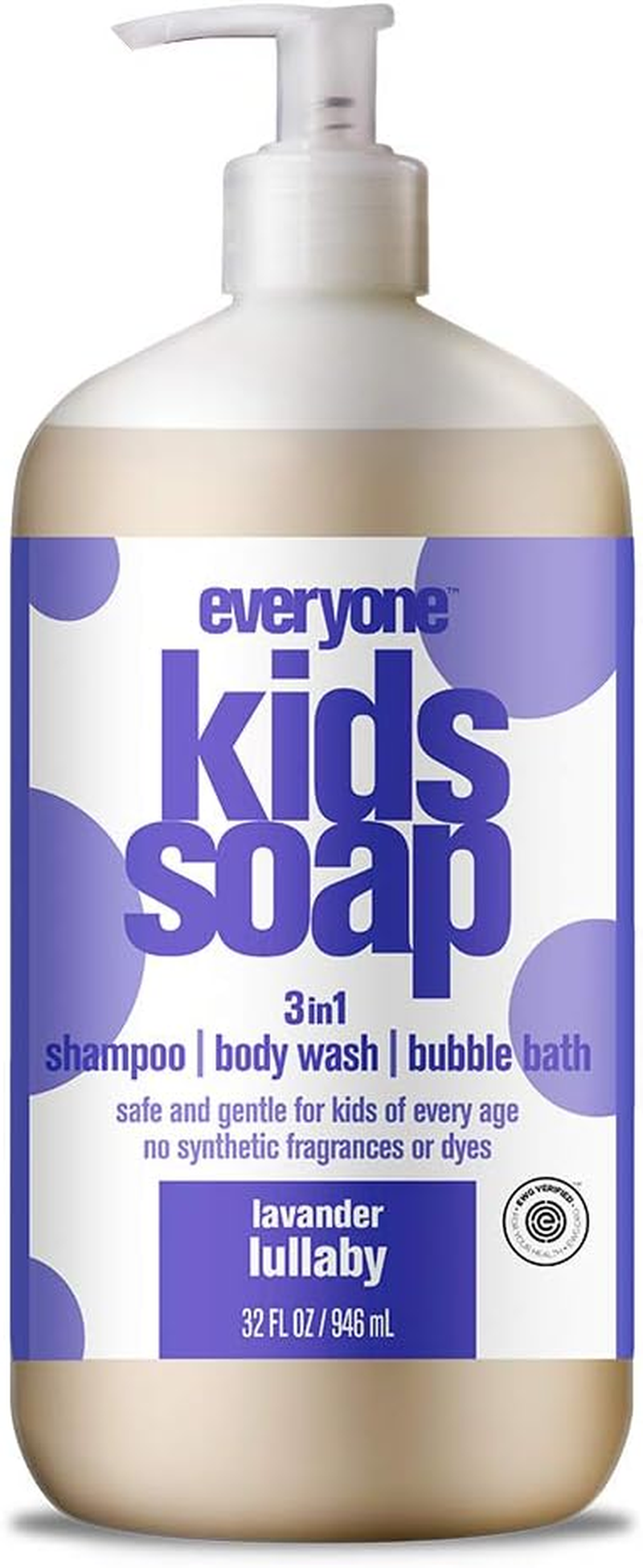 Everyone 3-In-1 Kids Soap, Body Wash, Bubble Bath, Shampoo, 32 Ounce (Pack of 2), Tropical Coconut, Made with Essential Oils for Toddlers, Tweens and Teens