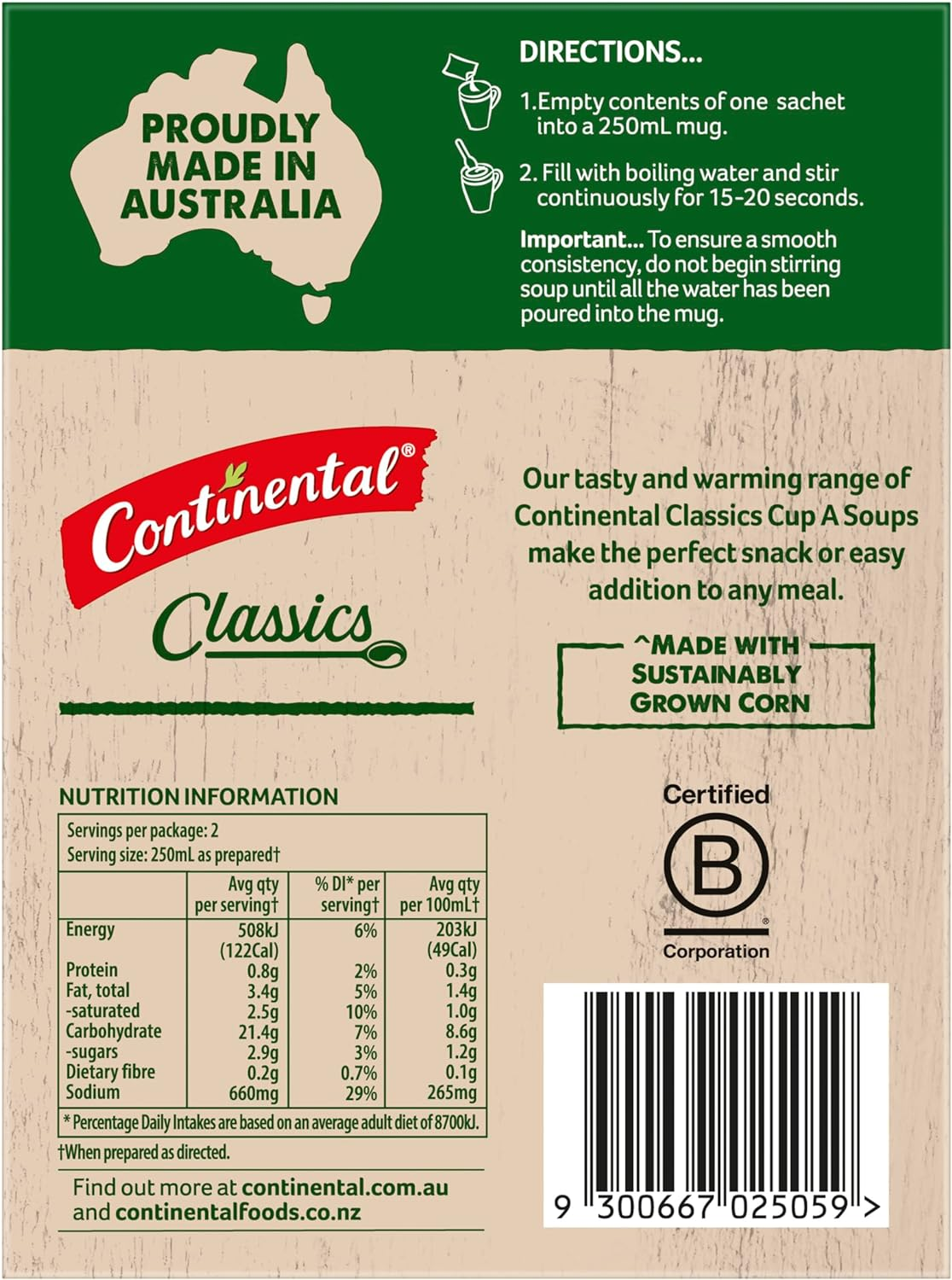 Continental Classics Creamy Chicken & Corn with Croutons Cup a Soup 60 G image number 5