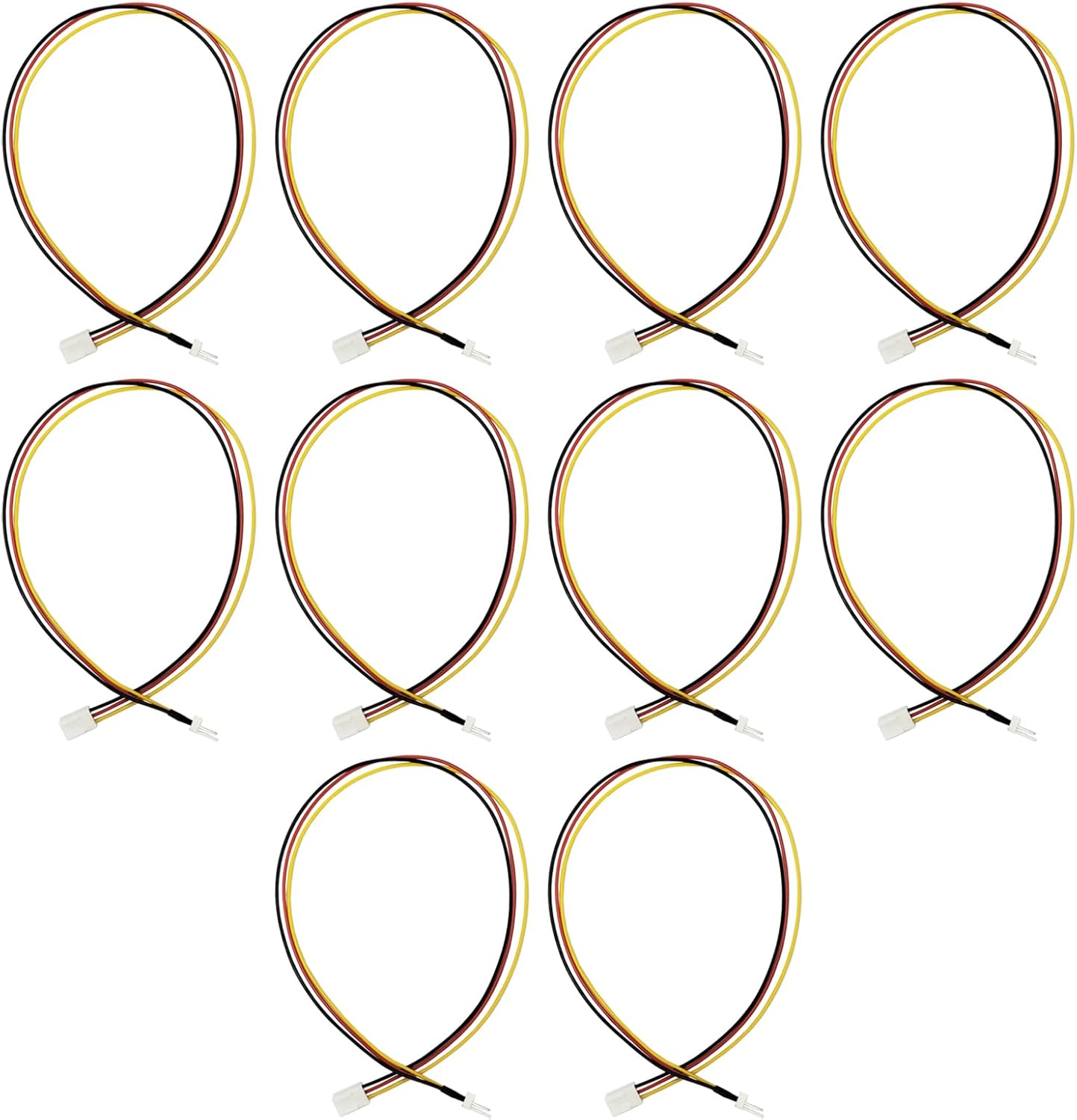 10PCS 3-Pin PC Fan Power Extension Cable Male Plug to Female Socket Connector Wire Cooling Fans for Cooling down Computer CPU Temperature (40Cm / 15.75 Inches Length) image number 5