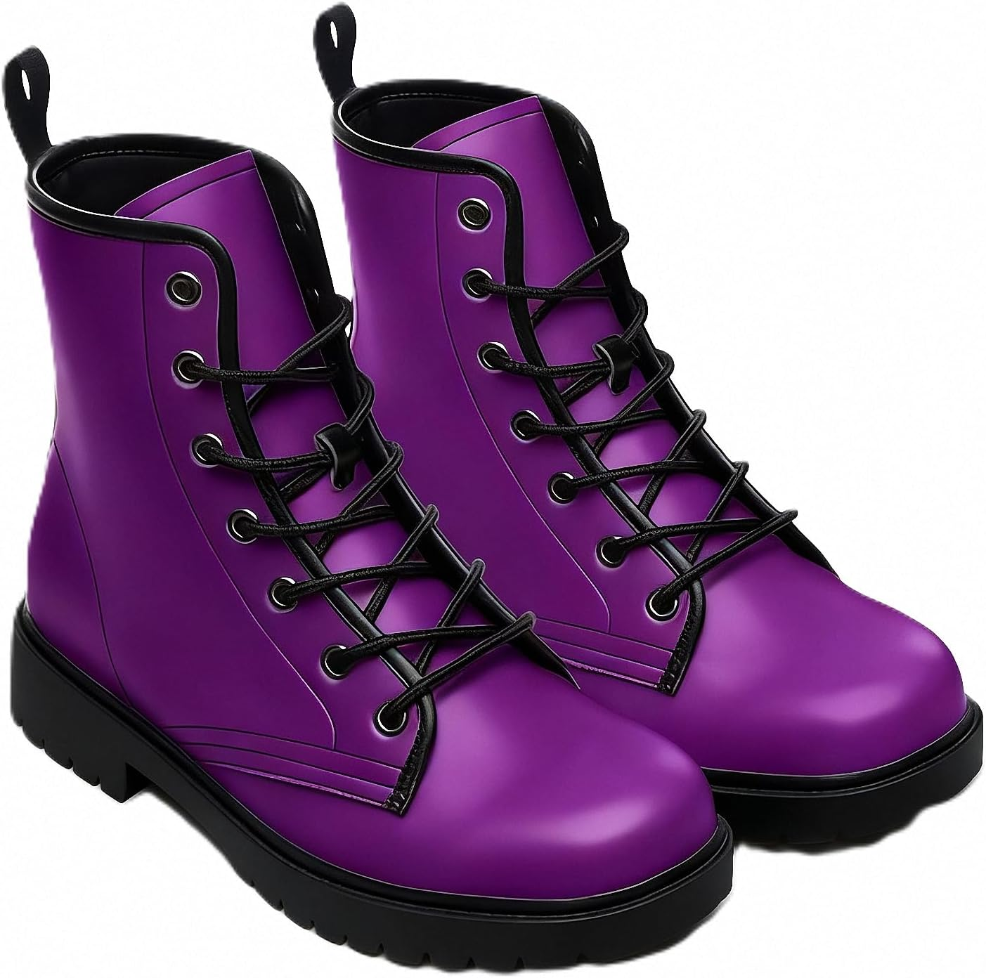 Women'S Ankle Booties with Gradient Color-Blocked Solid-Colored Floral Print Stylish Gothic Combat Boots Platform Lace-Up Leather Boots Travel Halloween Christmas Party image number 6