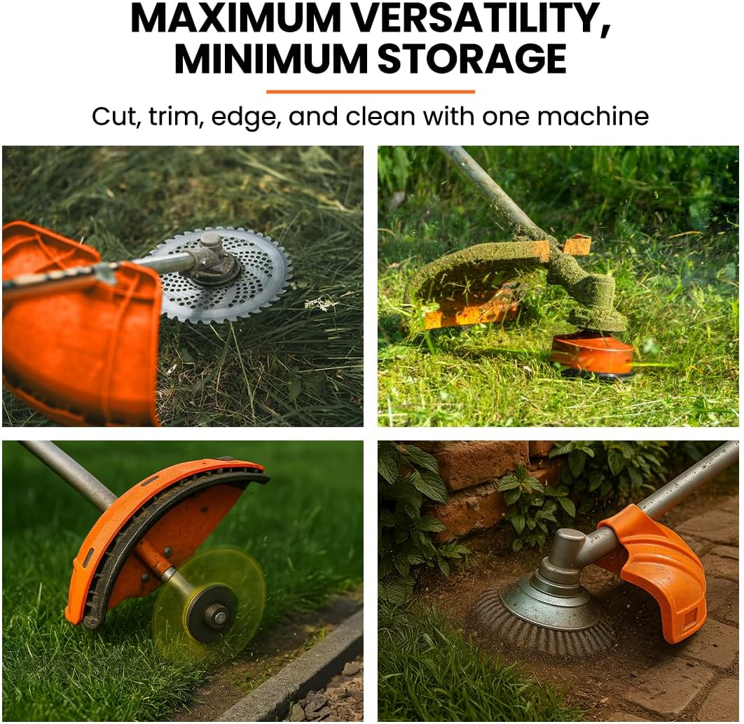 MTM 62Cc 7In1 Brush Cutter Garden Multi-Tool, Pole Hedge & Line Trimmer, Bullhorn Handle, 12"" Tree Trimming Pruning image number 3