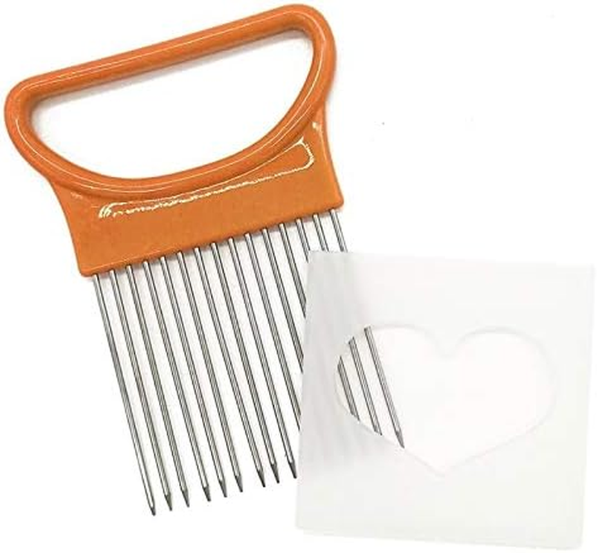 Kitchenware Gadgets Stainless Steel Vegetable Onion Cutter Holder Meat Needle Kitchen Tools (Orange) Kitchenware Gadgets (Color : Orange) image number 5