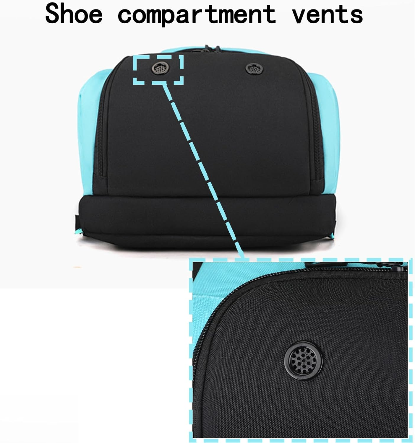 2-In-1 Tennis Bag with Shoe Compartment & Laptop Sleeve - Water Resistant Sports Bag for Men & Women, Large Tennis Racket Bag with Ventilated Pocket, Gym & Travel Backpack - Blue image number 3