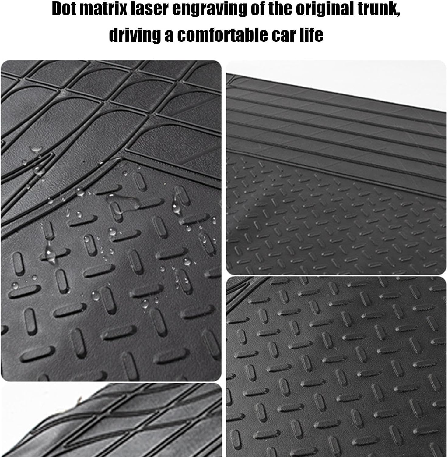 Cargo Mat | Trunk Protection Pad,Trimmable Easy Clean Trunk Liner Pad Trunk Floor Mats Anti-Slip for Sedan Auto Black image number 4