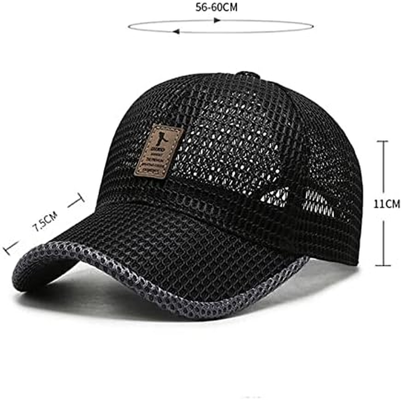 FASHIXD Summer Mesh Baseball Cap for Men Women Trucker Mesh Hat Baseball Hats Outdoor Sports Running Hat - 1-Gray image number 6