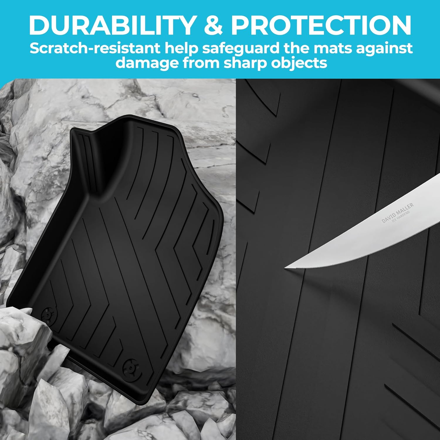 EVPEIWE Car Floor Mat Suitable for 2023-2025 MG HS PHEV, 4PCS RHD Waterproof Boot Liner Carpet Floor Mats Front and Rear 3D TPE Anti-Slip Pads, All Weather Protection Car Mats image number 5