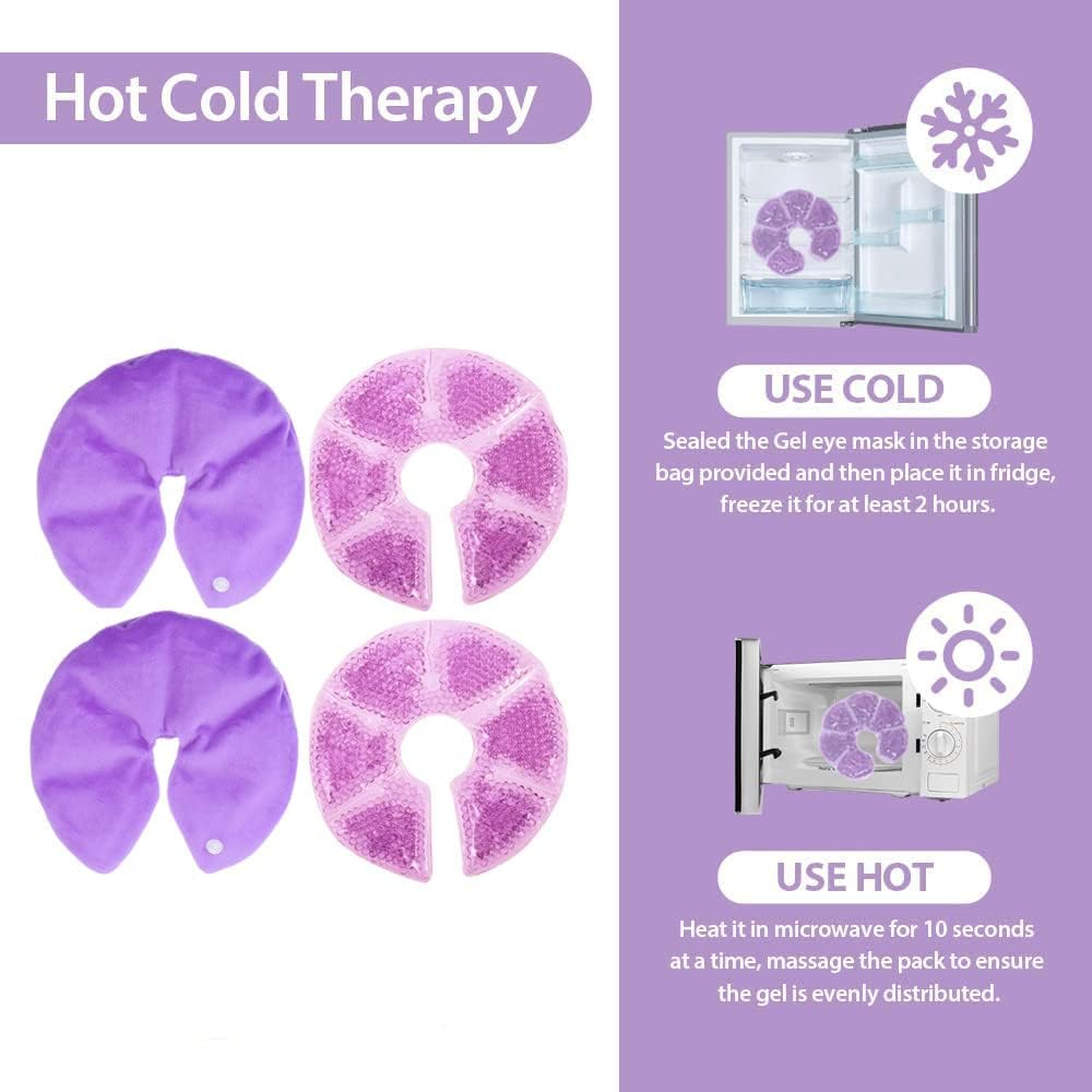 2 Pack Breast Ice Pack Cooling Breast Gel Pads with Soft Plush Backing for Pain Relief of Breastfeeding Swelling (Purple) image number 4