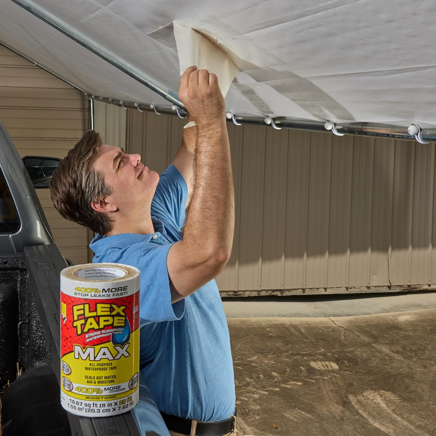 Flex Tape, 12 in X 10 Ft, White, Original Thick Flexible Rubberized Waterproof Tape - Seal and Patch Leaks, Works Underwater, Indoor Outdoor Projects - Home RV Roof Plumbing and Pool Repairs image number 3