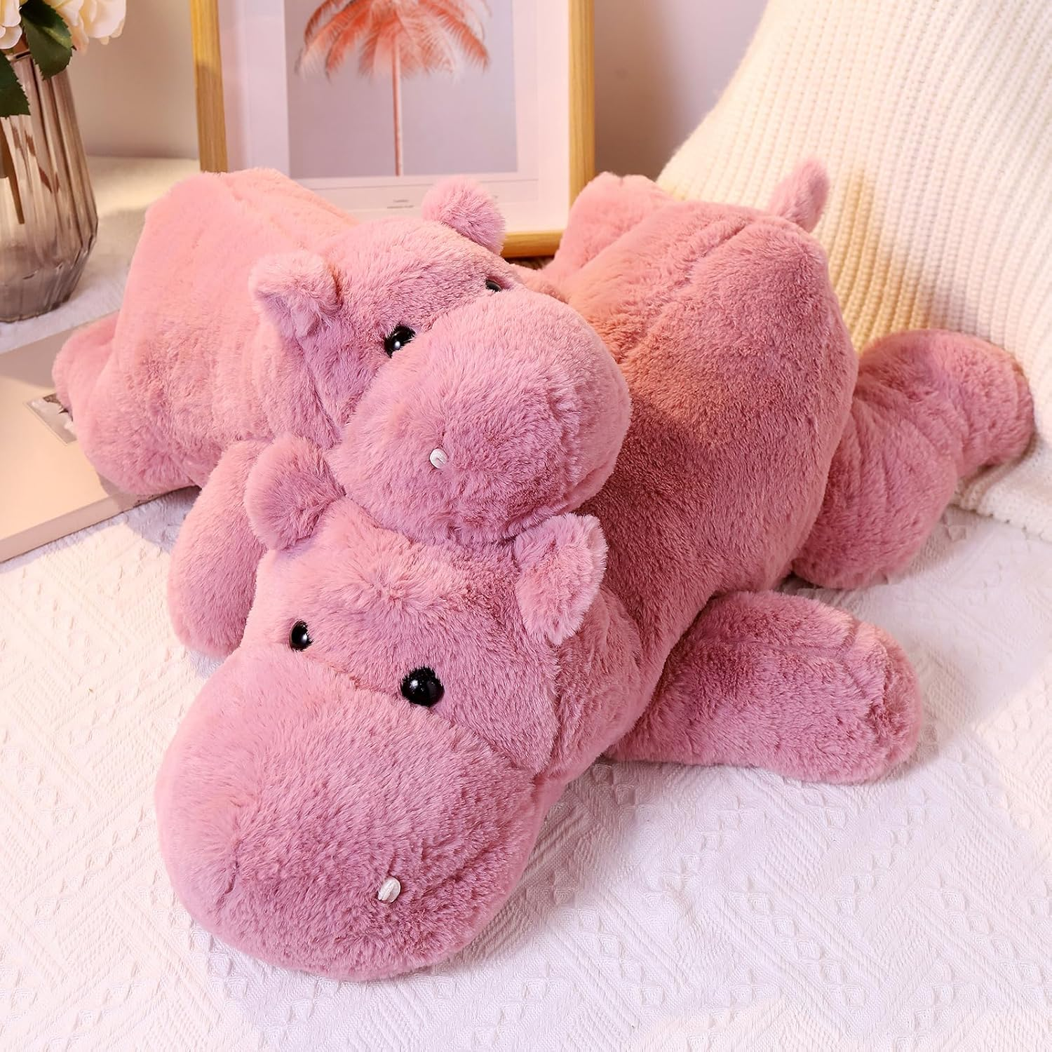 Weighted Toy 60Cm 2Kg, Soft Pink Medium Hippo Stuffed Animal, Perfect Cuddly Weighted Hippo Plush for Comfort and Relaxation image number 3