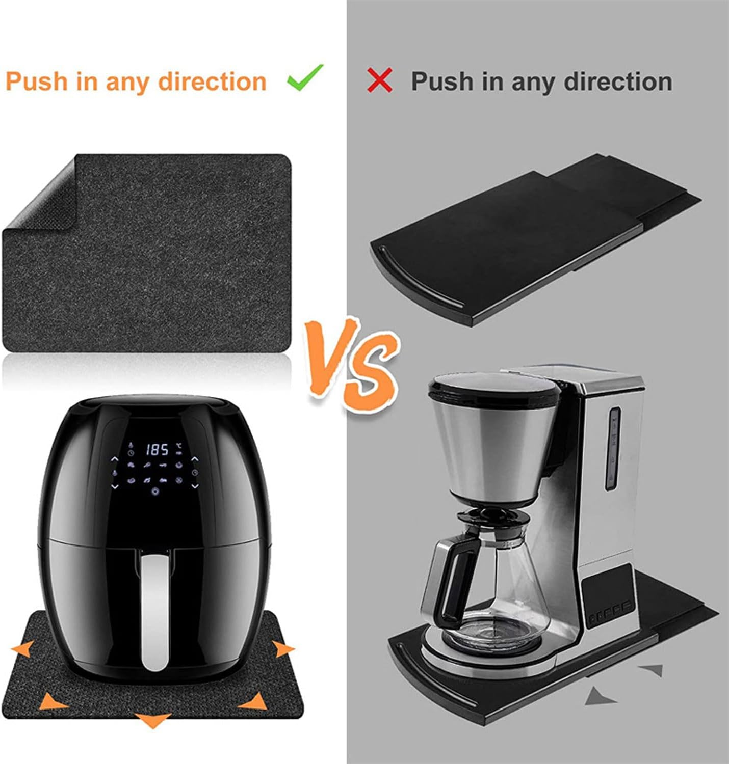 2PCS Heat-Resistant Mat for Air Fryer, Coffee Maker, Kitchen Counter - Non-Slip Countertop Protector and Appliance Moving Mat, 43 * 30Cm (2) image number 5