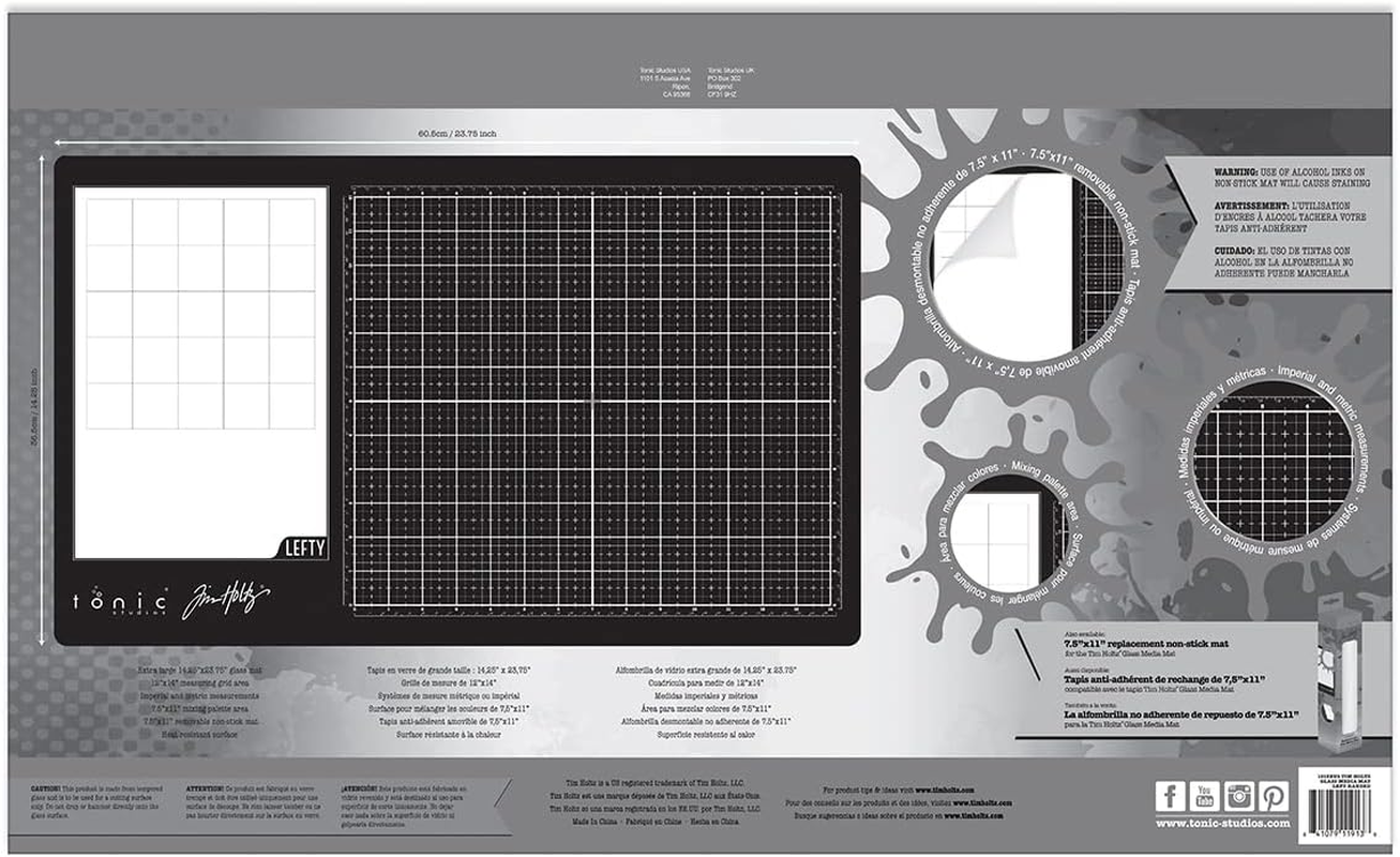 Tonic Studios Tim Holtz Glass Media Mat 23.75"X14.25"-Left-Handed image number 6
