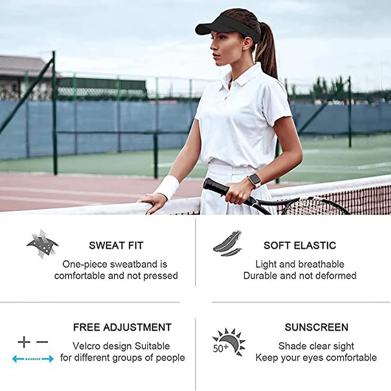 AIMALL Women'S Stylish Sport Visor Cap with Adjustable Fit, UV Protection, Hollow Top Design for Enhanced Breathability, Ideal for Beach & Outdoor Activities - Green image number 4