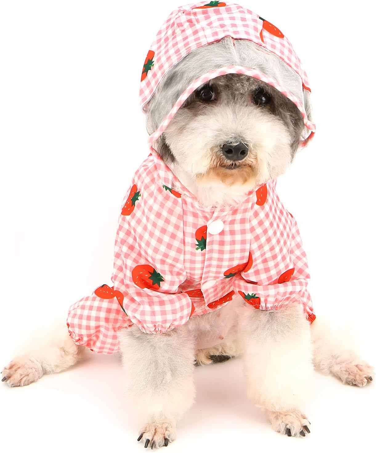 Zunea Dog Raincoats with Hood for Small Dogs Waterproof Puppy Rain Jacket with Harness Hole 4-Legged Lightweight Reflective Raincoat Poncho Slicker Mesh Lined Pet Dog Clothes Rainwear Pink L