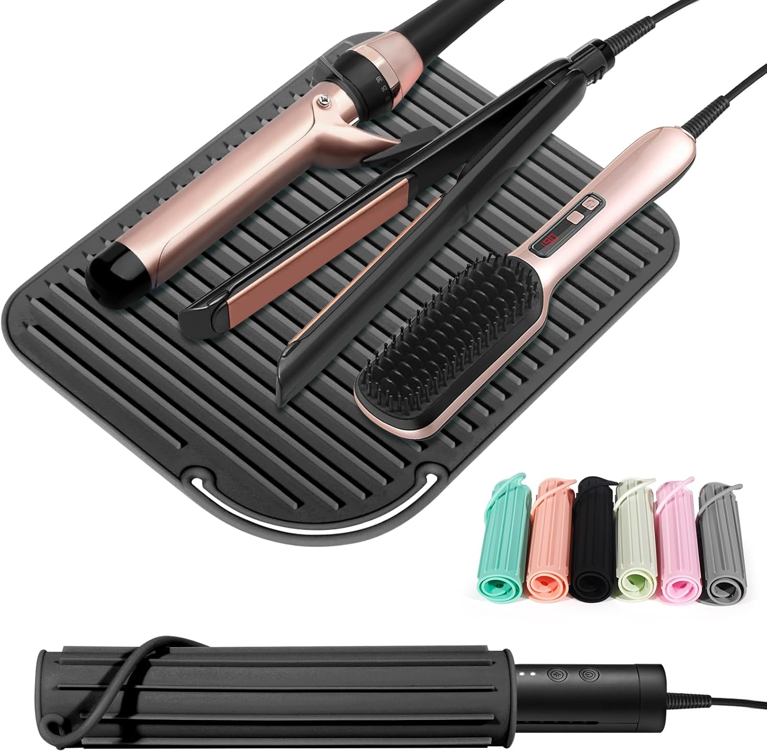 Quccefods Hairdressing Tools Silicone Heat Resistant Mat for Curling Irons, Hair Straighteners, Hair Styling Tools and Flat Irons