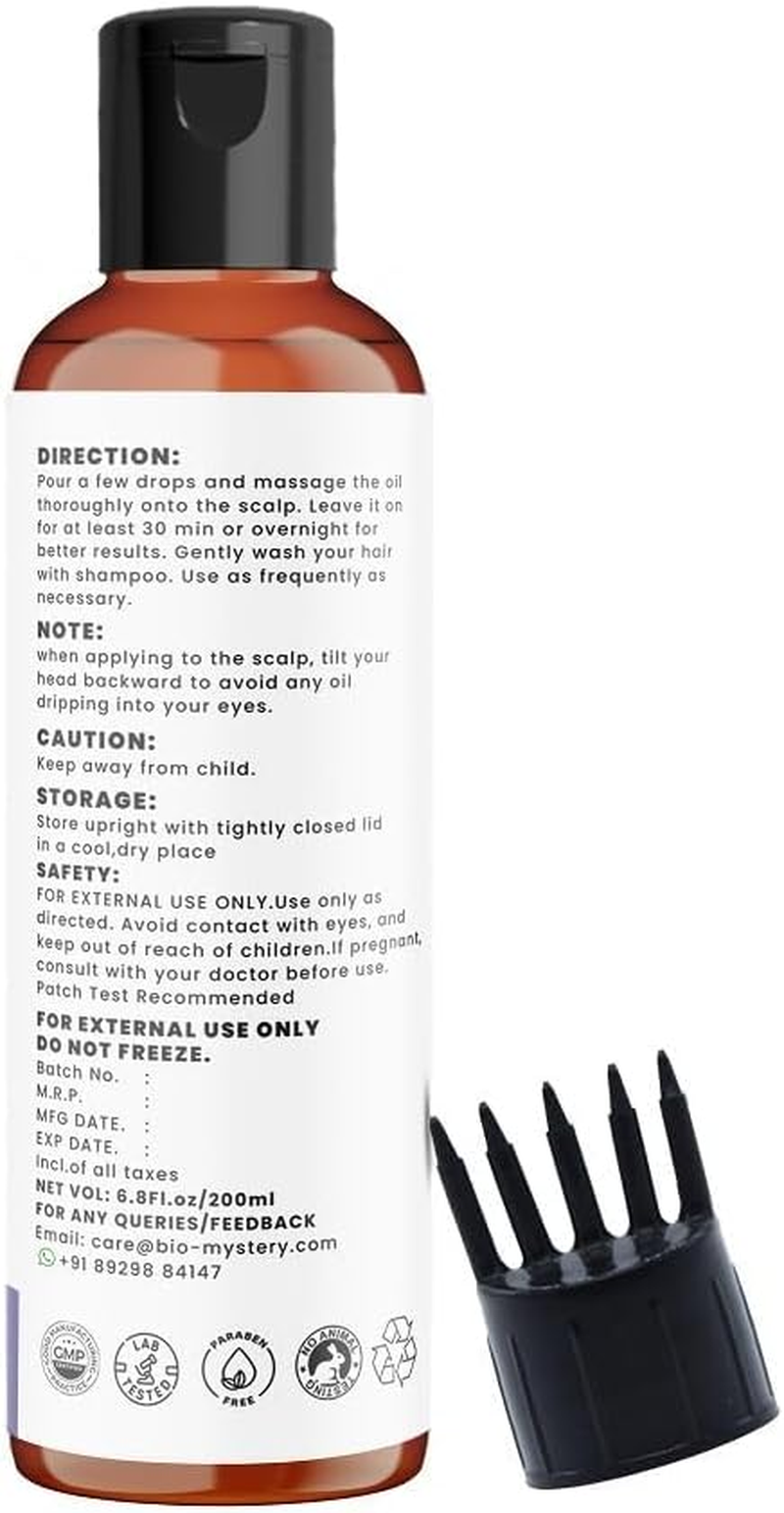 Bio Mystery Rosemary Oil for Hair Growth Infused with Biotin, Argan Vit-E with Jojoba & Castor | Scalp Stimulator Hair Growth Oil 200Ml/6.8 Oz image number 2