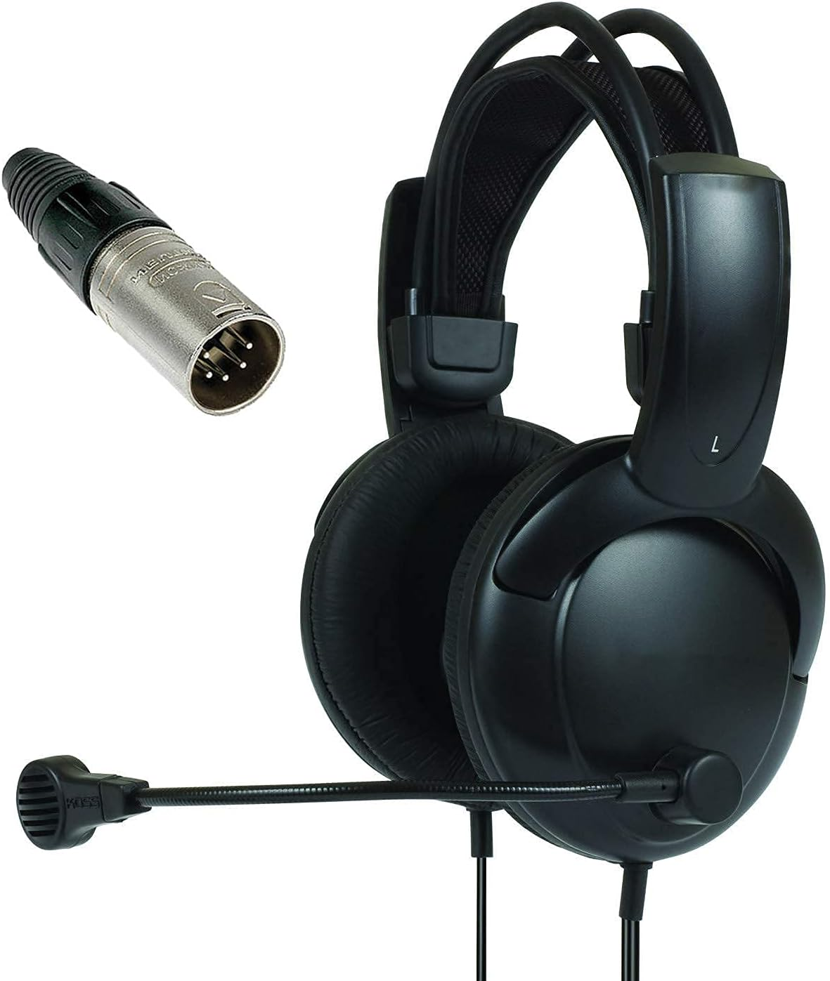 Double Muff Intercom Headphones with Male XLR Five Pin Connector Stereo RTS image number 2