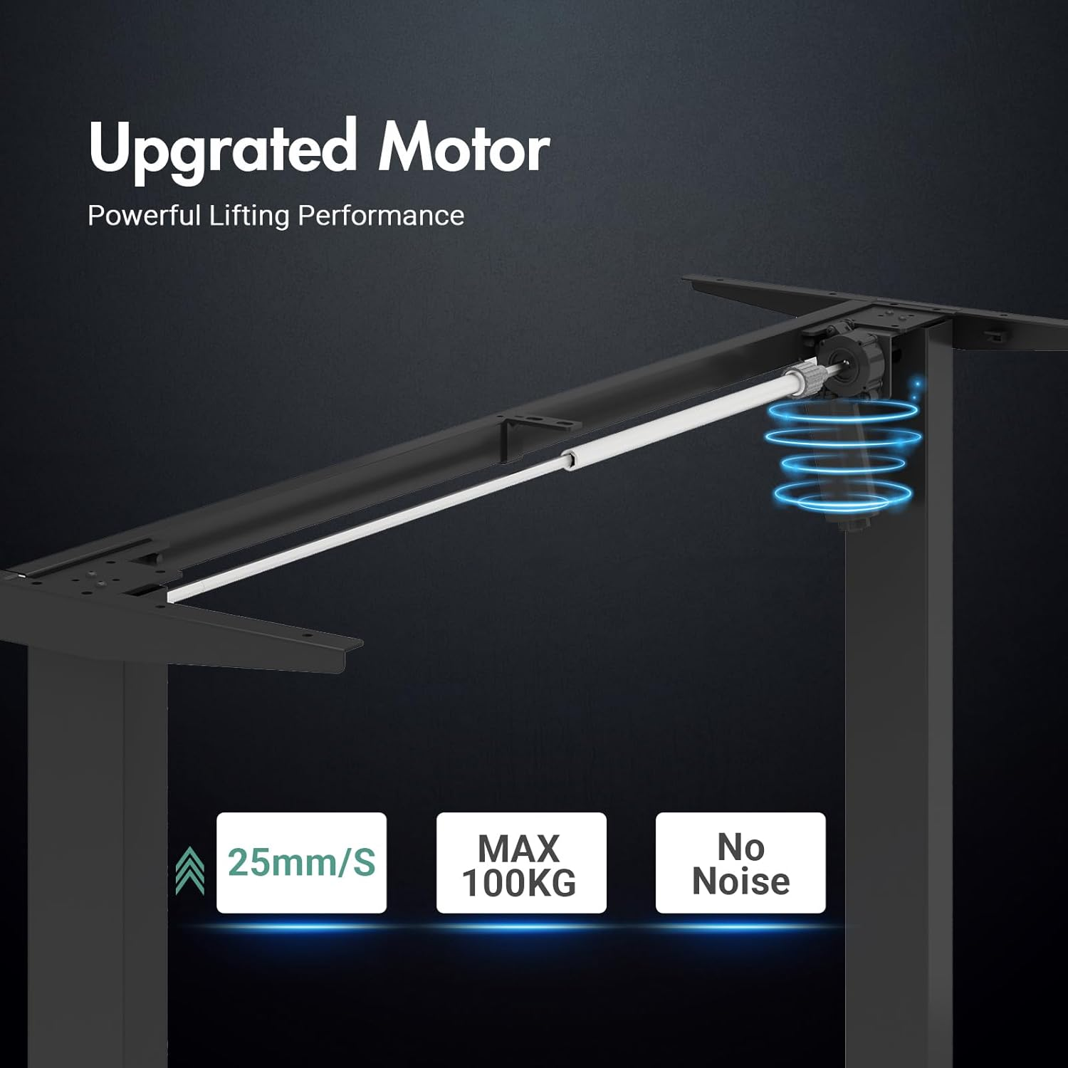 Ufurniture Electric Standing Desk with 2 Drawers, Adjustable Height Sit Stand up Desk with Storage Shelf, 120Cm Splice Board Walnut