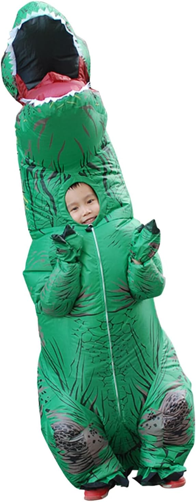 Inflatable Dinosaur Costume, T Rex Costume Lightweight Realistic Waterproof for Halloween (Red)