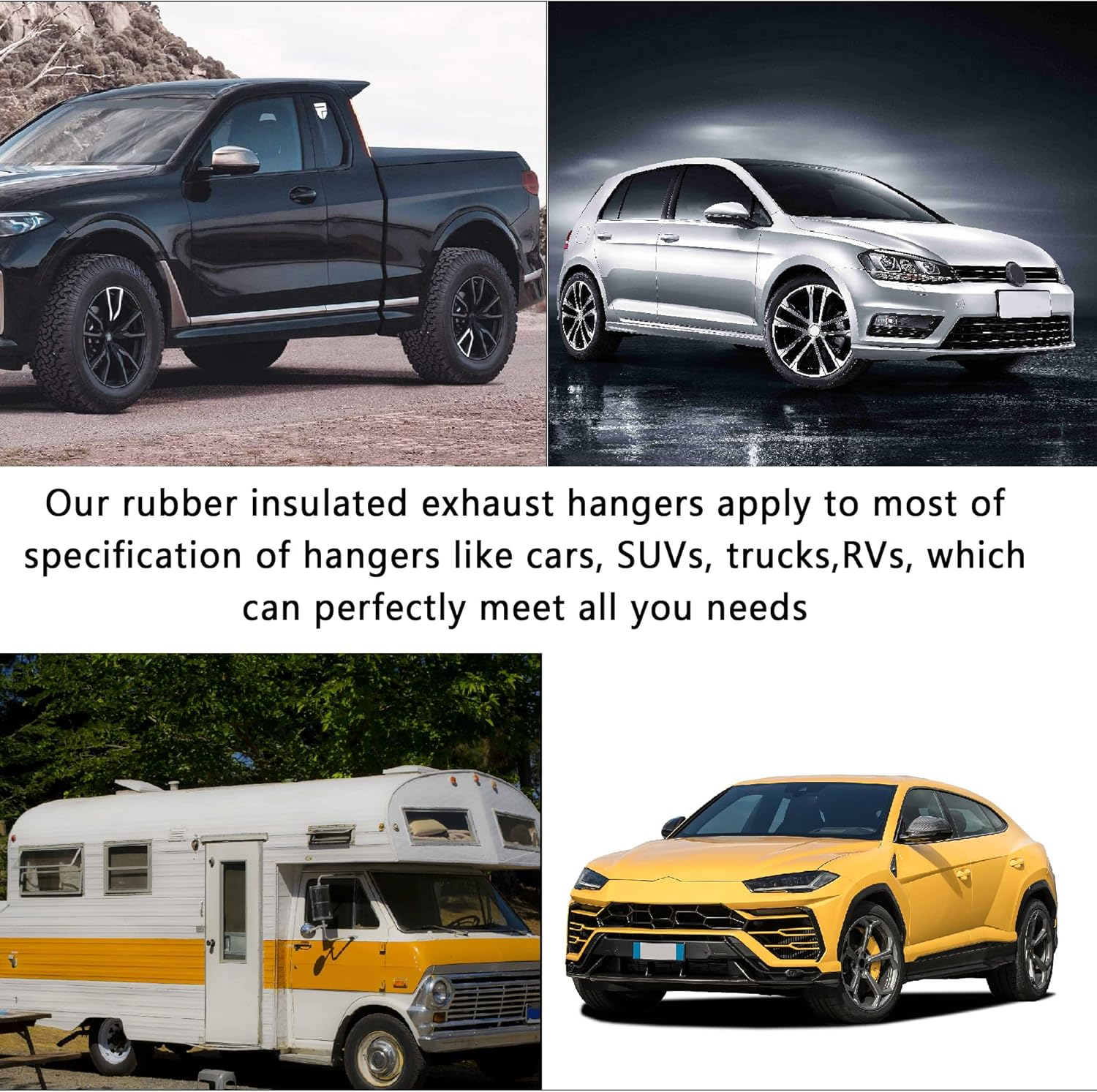 4PCS Rubber Exhaust Hangers with 2 12Mm Holes - Professional Muffler Hanger Universal Fit for Car Truck SUV - Exhaust System Auto Part for Shock Absorption & Noise Reduction (4PCS) image number 2