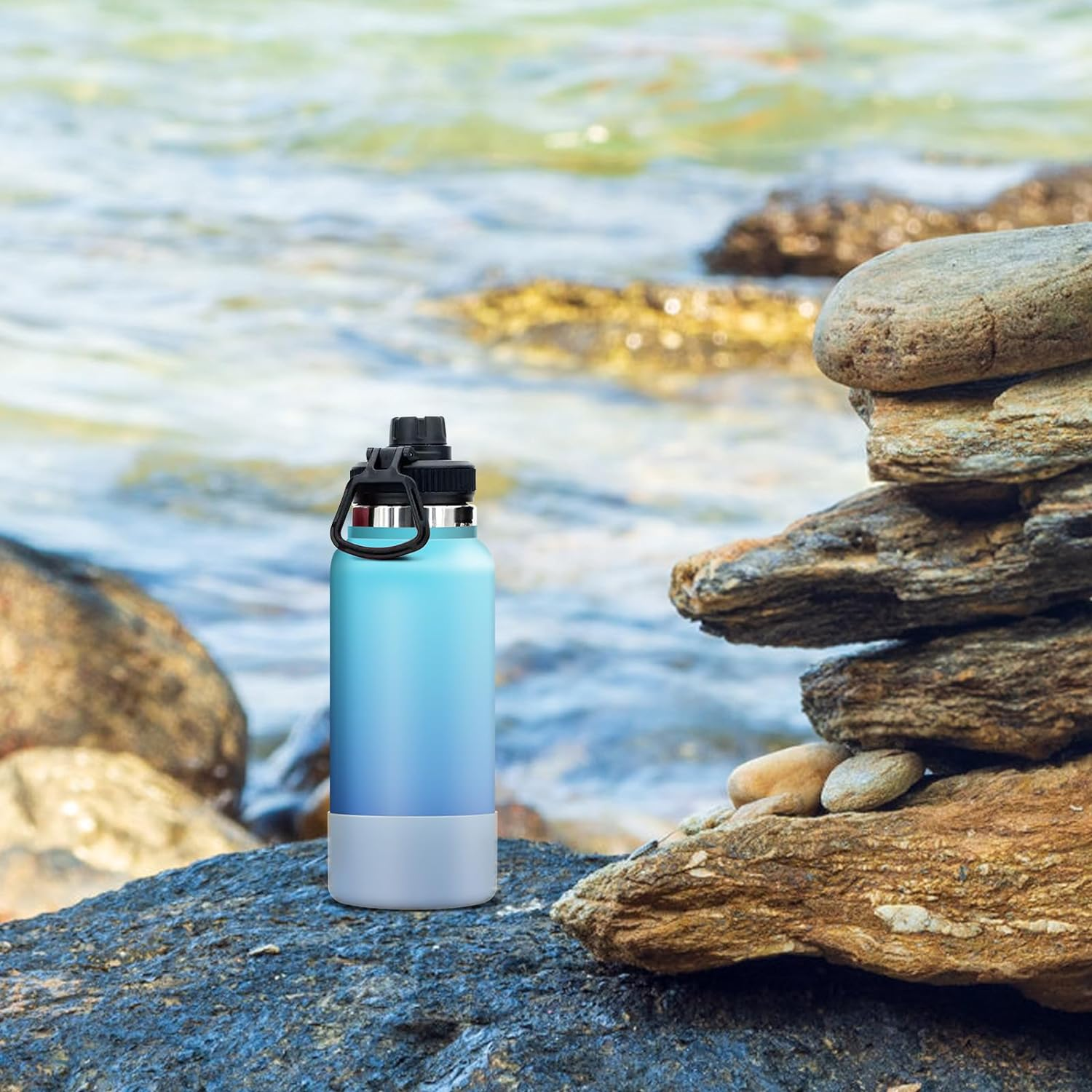 Protective Silicone Boot for Hydro Flask Water Bottles, Universal Anti-Slip Protective Sleeve for 12Oz - 40 Oz Water Bottles image number 3