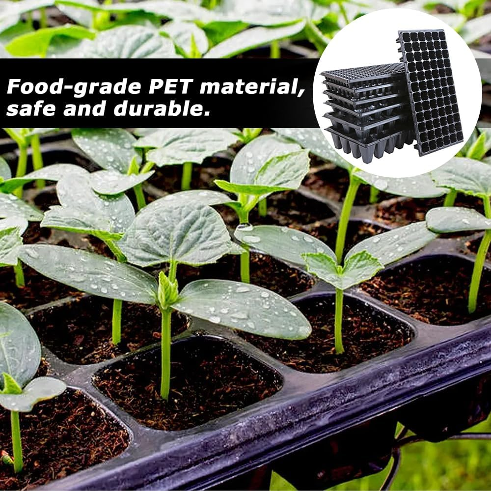 MOTRAIN 7-Pack Seedling Trays with Adjustable Humidity Domes, 21-200 Hole Seedling Pot, Seedling Trays Seed Starter Tray, Mini Propagator Greenhouse Kit for Seed Germination and Plant Growth image number 5