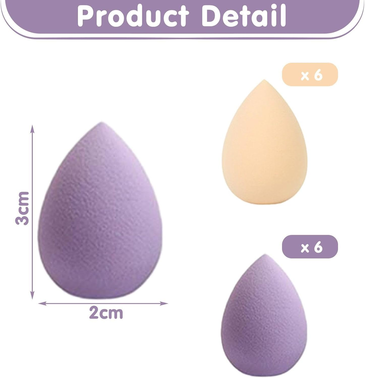 12Pcs Mini Makeup Puffs Soft Sponge Puffs Girls Cosmetics Suitable for Eyeshadow Foundation Loose Powder image number 3