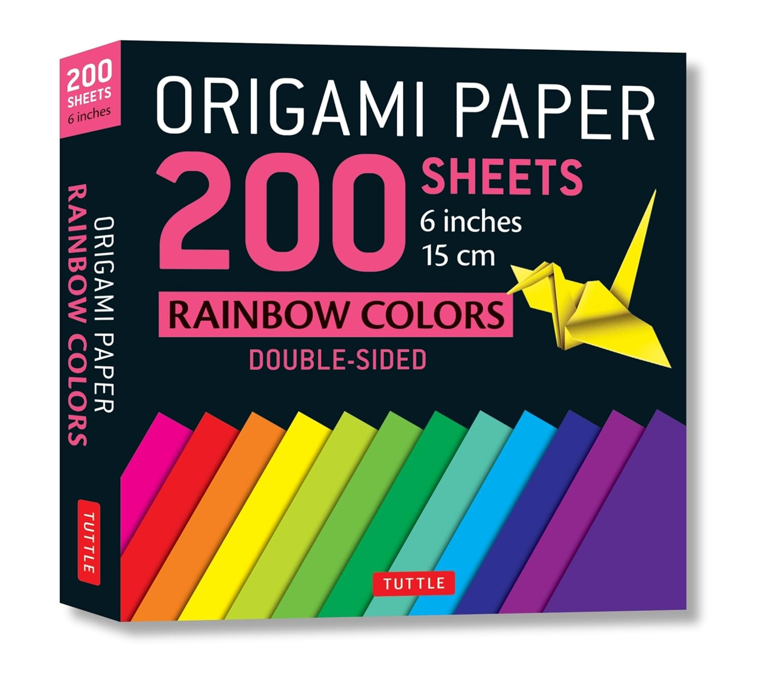 Origami Paper 200 Sheets Rainbow Colors 6" (15 Cm): Tuttle Origami Paper: High-Quality Double Sided Origami Sheets Printed with 12 Different Designs (Instructions for 6 Projects Included) image number 1