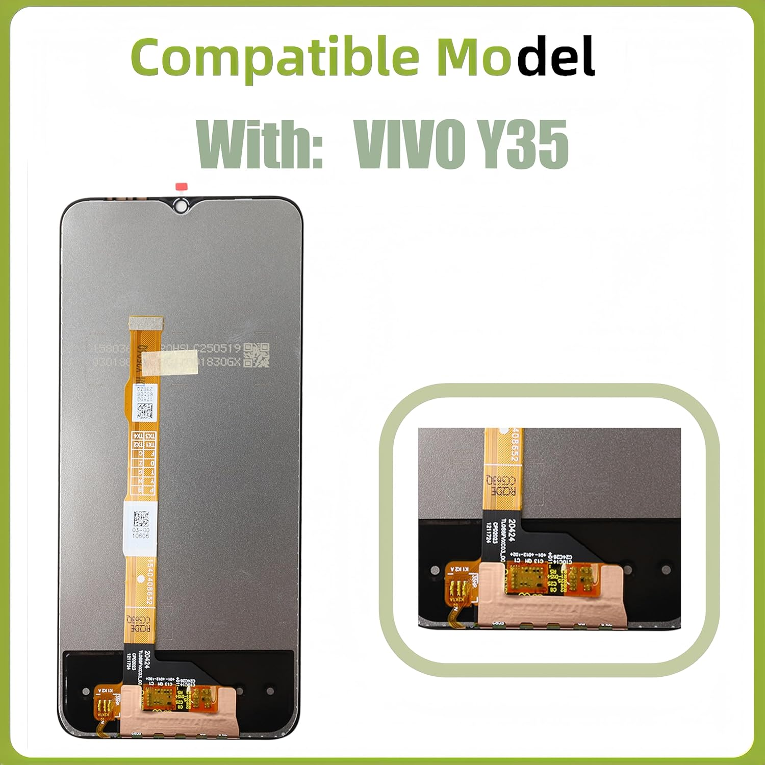 ERYNK LCD Display for Vivo Y35 [With Fingerprints] [6.58 Inch] LCD Display Touch Screen Digitizer with Tool Kit image number 5