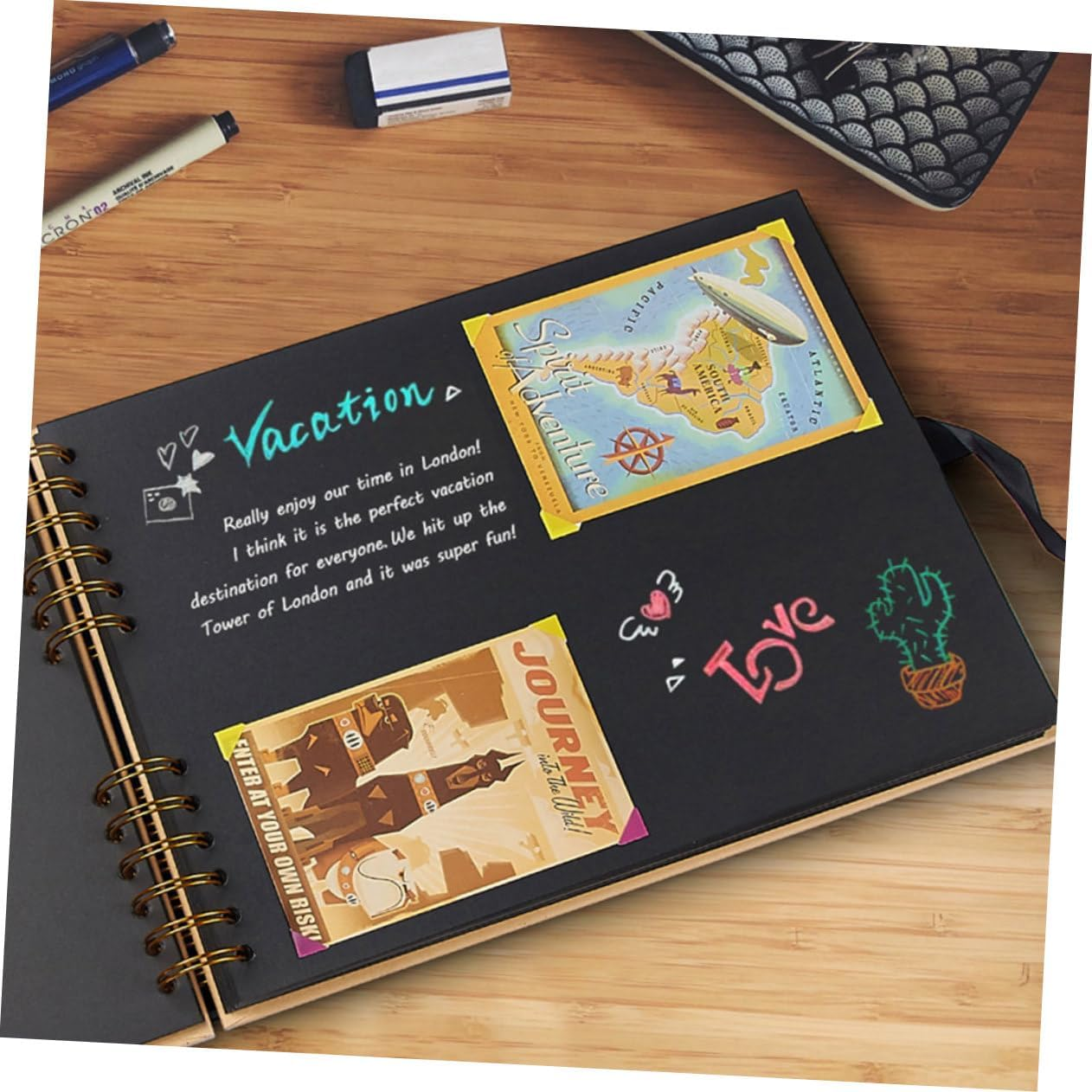 Yardenfun Portable Diy Photo Album Scrapbook for Travelling Blank Pages Picture Holder for Boys and Girls Creative image number 3