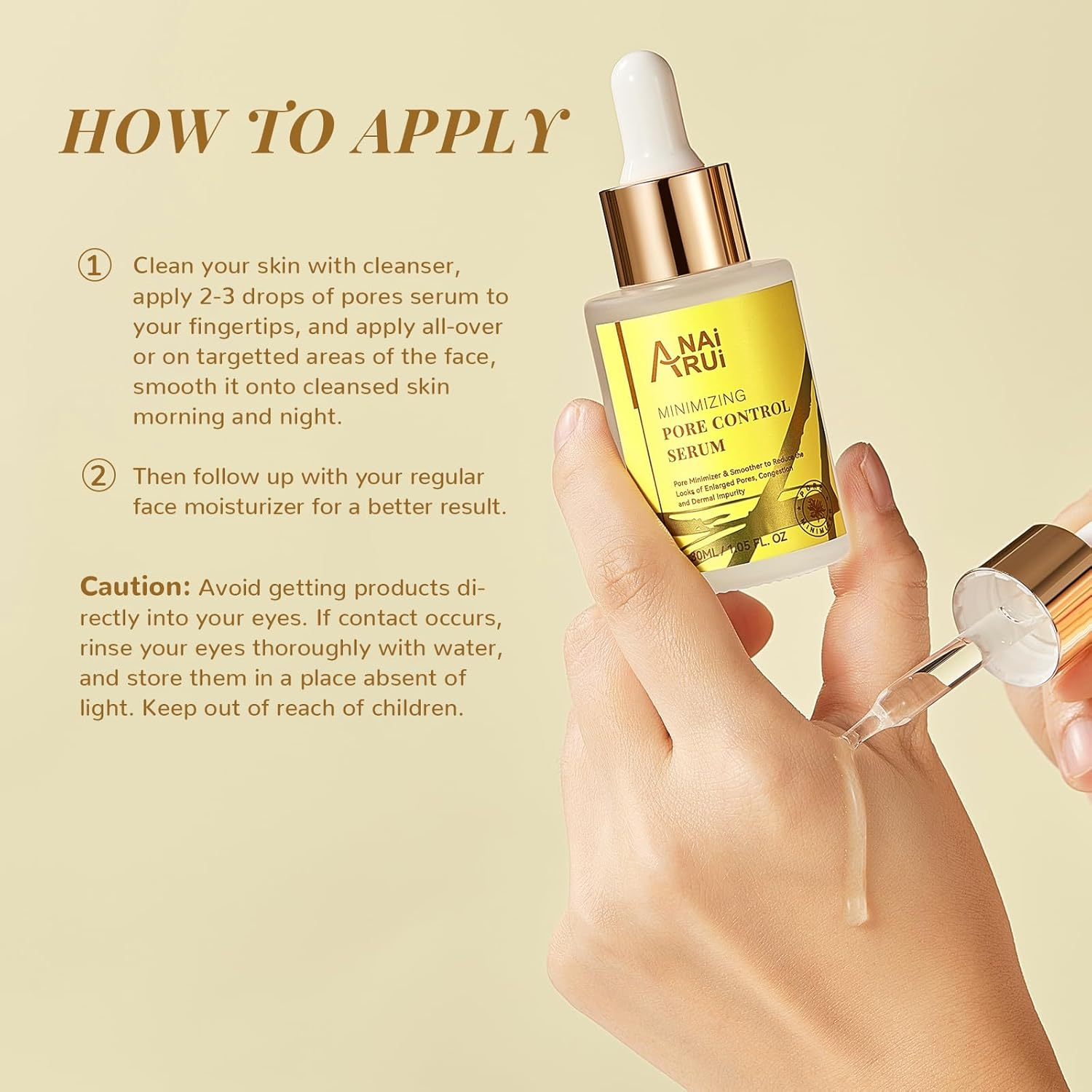 ANAI RUI Pore Minimizer Serum, Pore Minimizer for Face, Pore Control,Minimizing, Shrinking, Tightening Pores, Refine Skin Texture 1 Fl.Oz image number 2