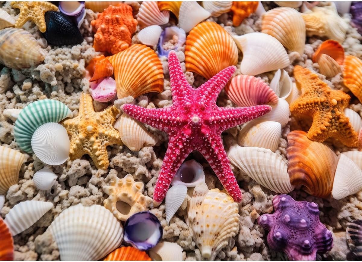 HUADADA Jigsaw Puzzles for Adults 1000 Pieces, Puzzles for Adults 1000 Piece, Challenging Game Toys, Impossible Puzzle, Family Decoration Puzzle - Starfish Walking image number 2