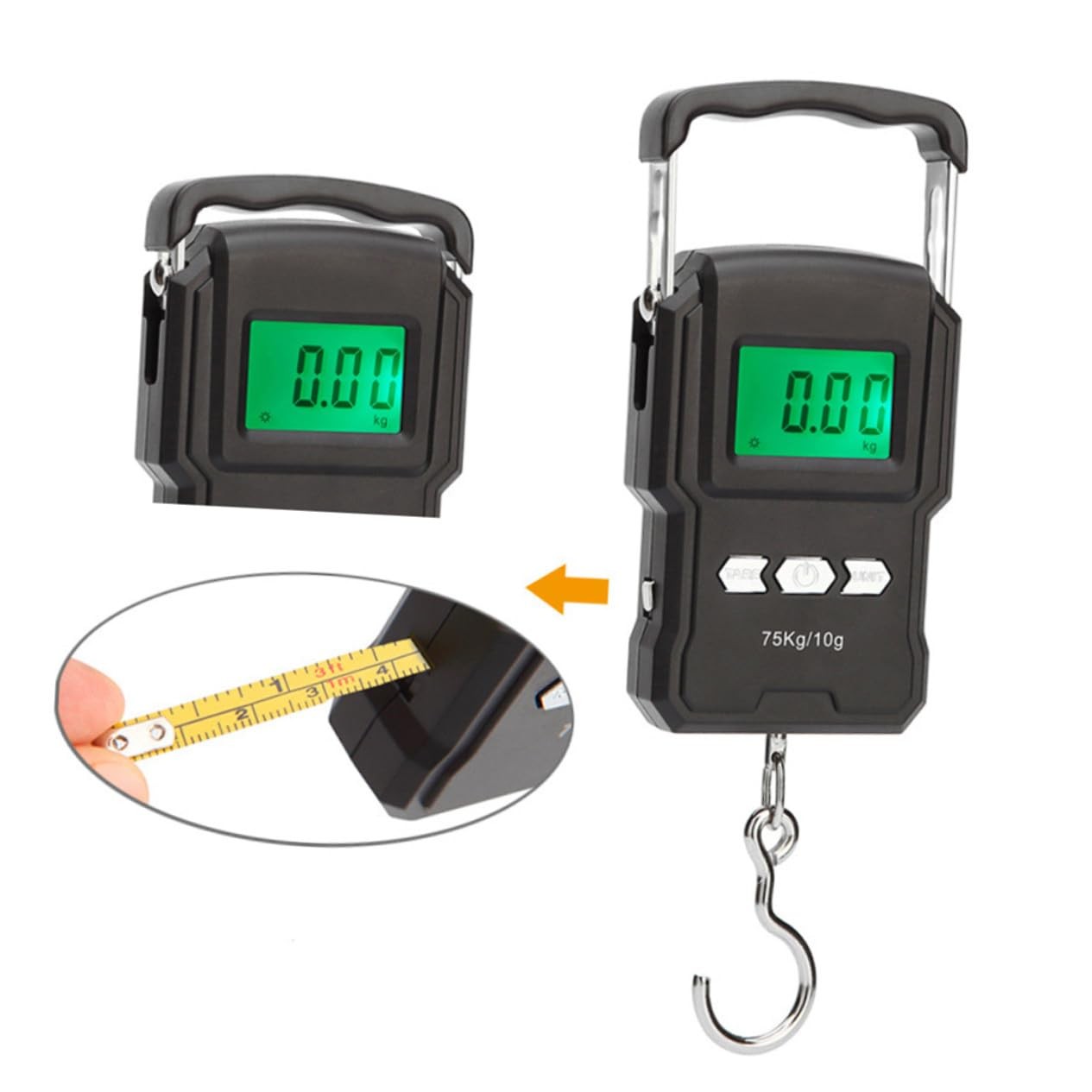 POPETPOP Digital Handheld Luggage Scale with LCD Display Portable Abs Hanging Weighing Scale for Suitcase Travel Fishing Lightweight Grip image number 2